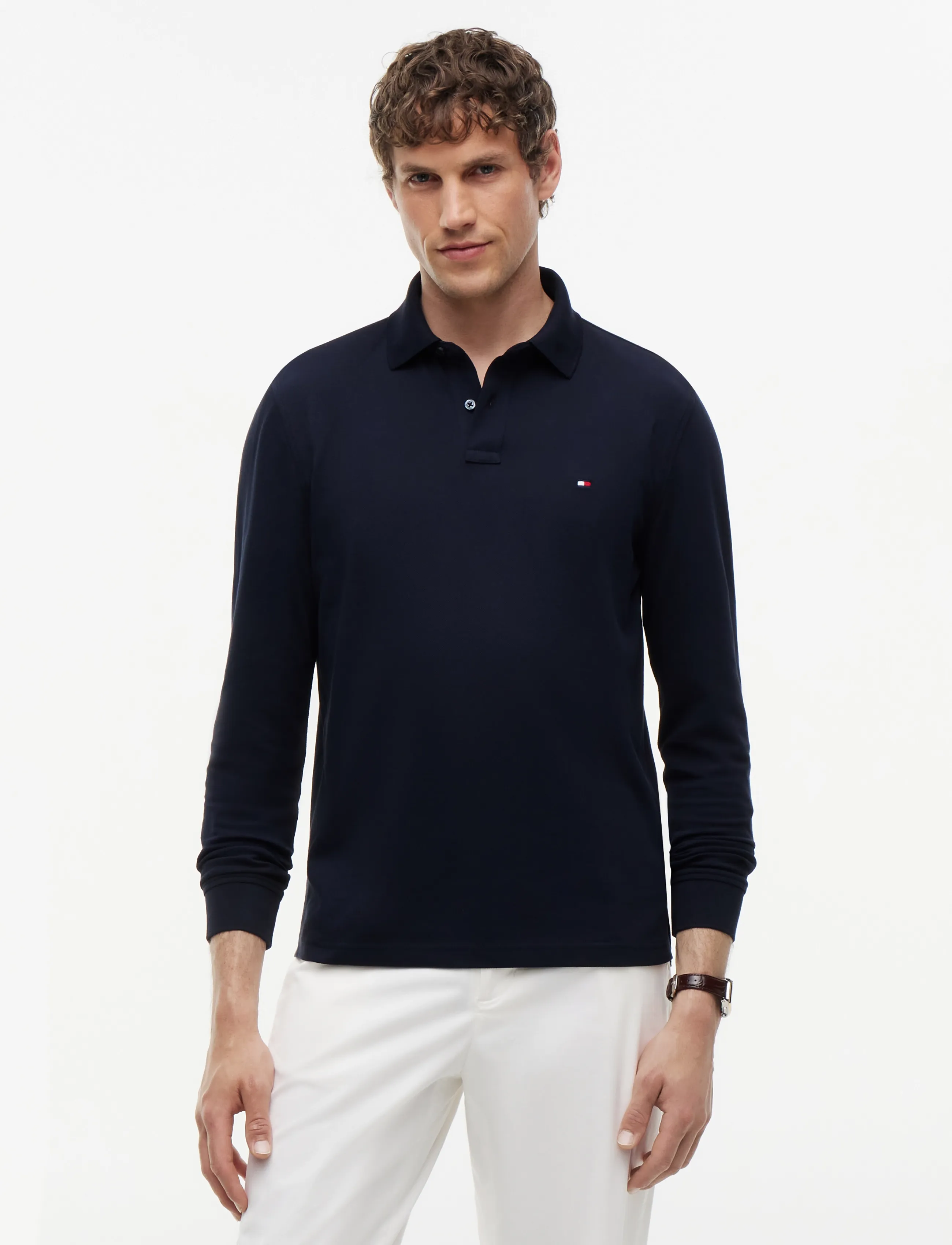Tommy Hilfiger - 1985 REGULAR LS POLO - långärmade pikéer - navy blue - 1