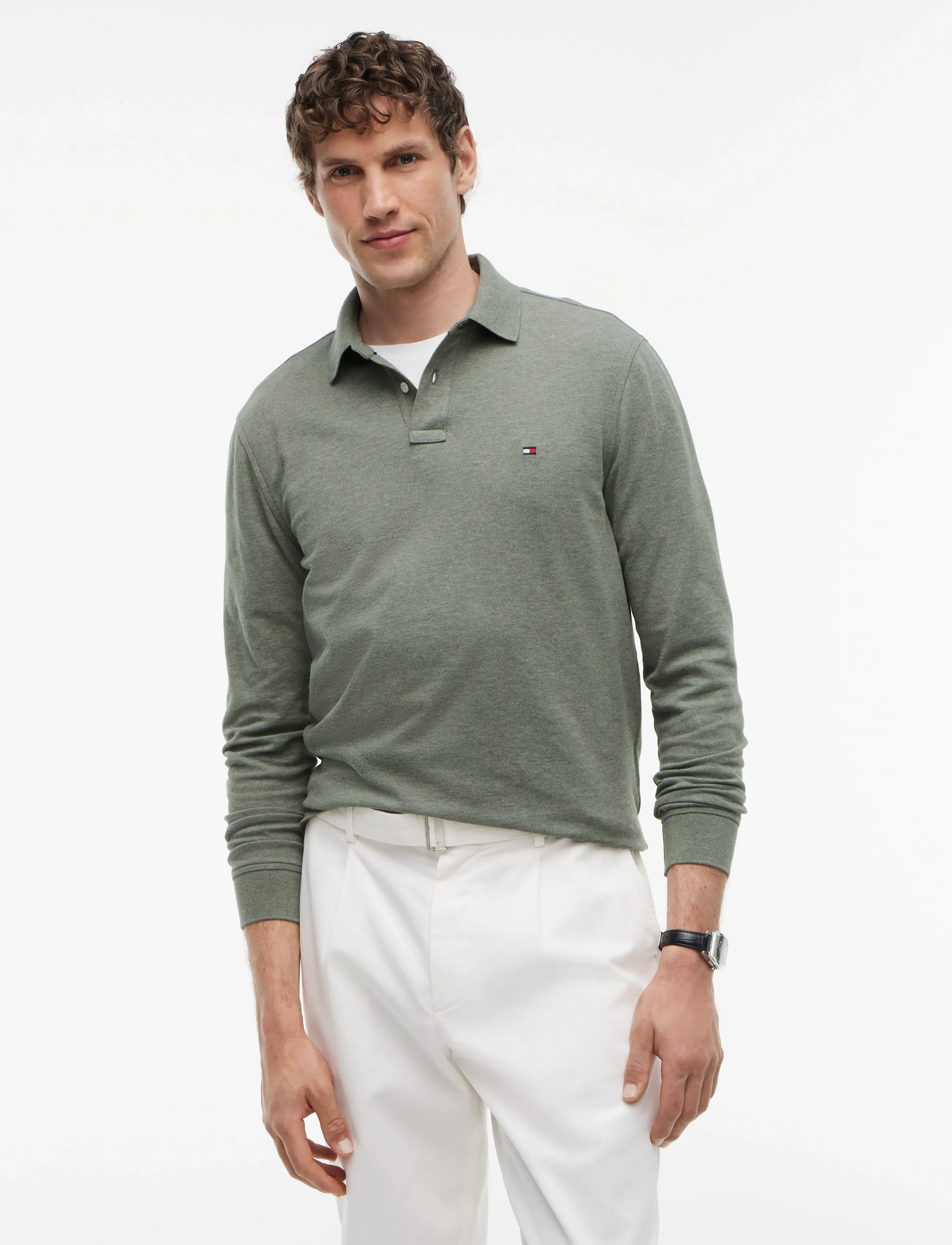 Tommy Hilfiger 1985 REGULAR LS POLO - Tommy Hilfiger - PLATINUM OLIVE HEATHER / khaki/green