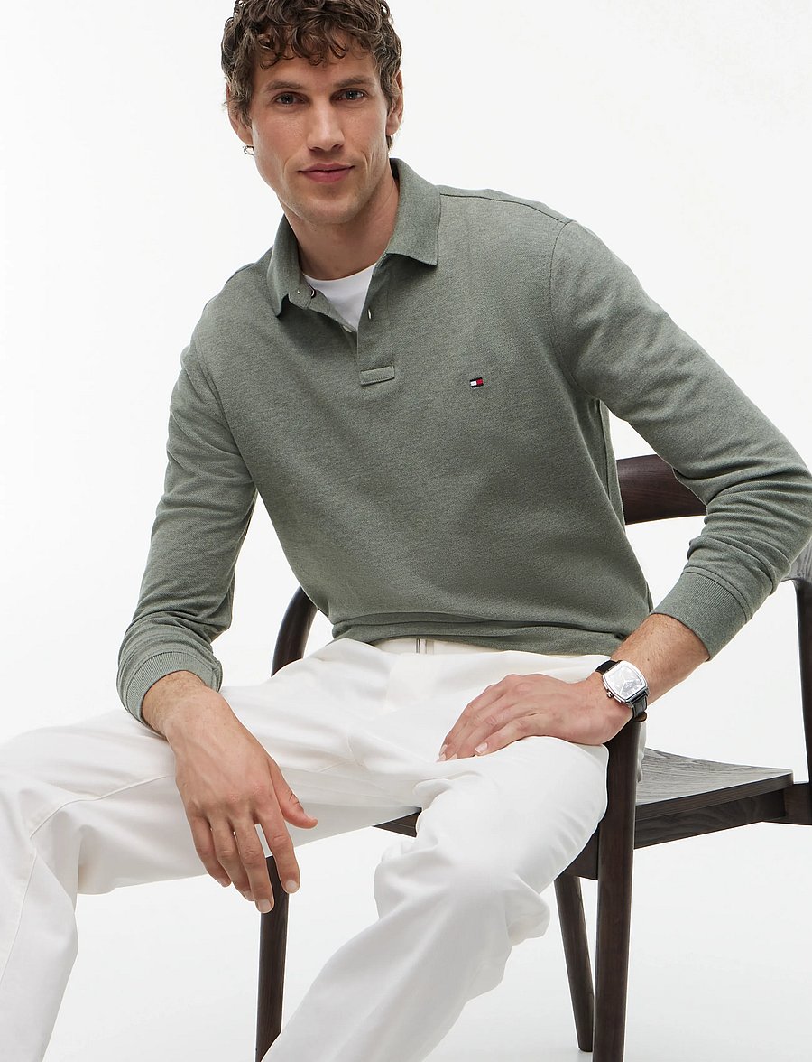 Tommy Hilfiger - 1985 REGULAR LS POLO - long-sleeved polos - platinum olive heather - 3