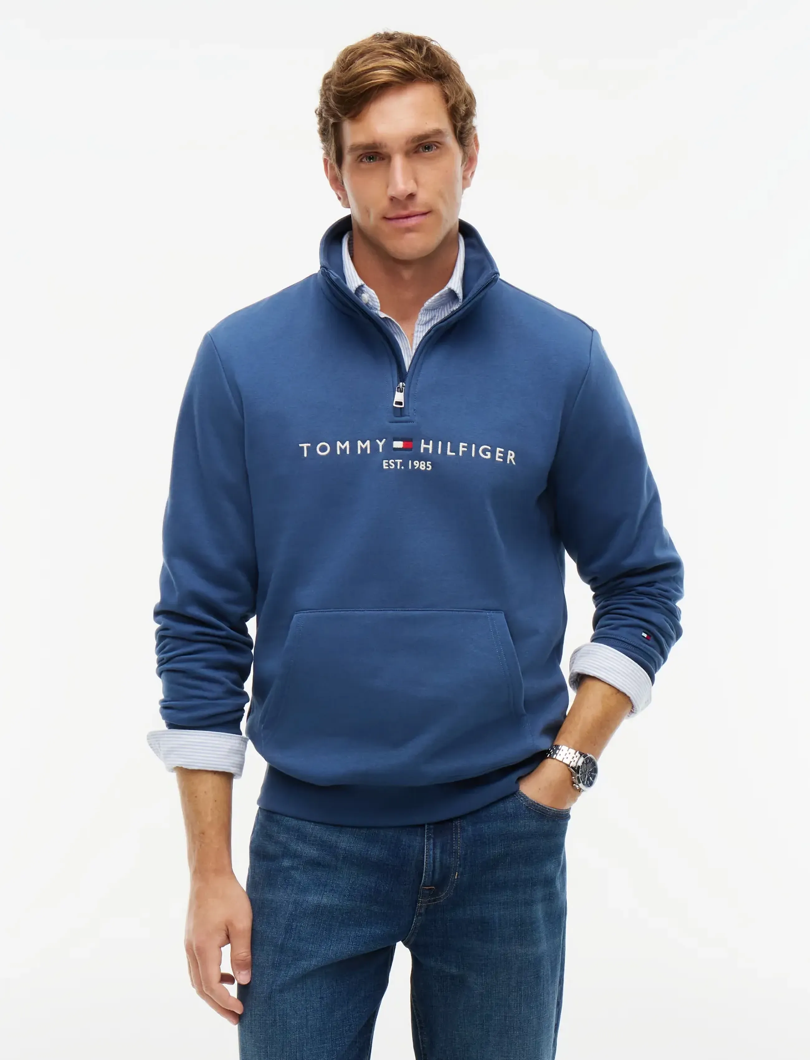 Tommy Hilfiger TOMMY LOGO MOCKNECK - Tommy Hilfiger - AEGEAN SEA / blue