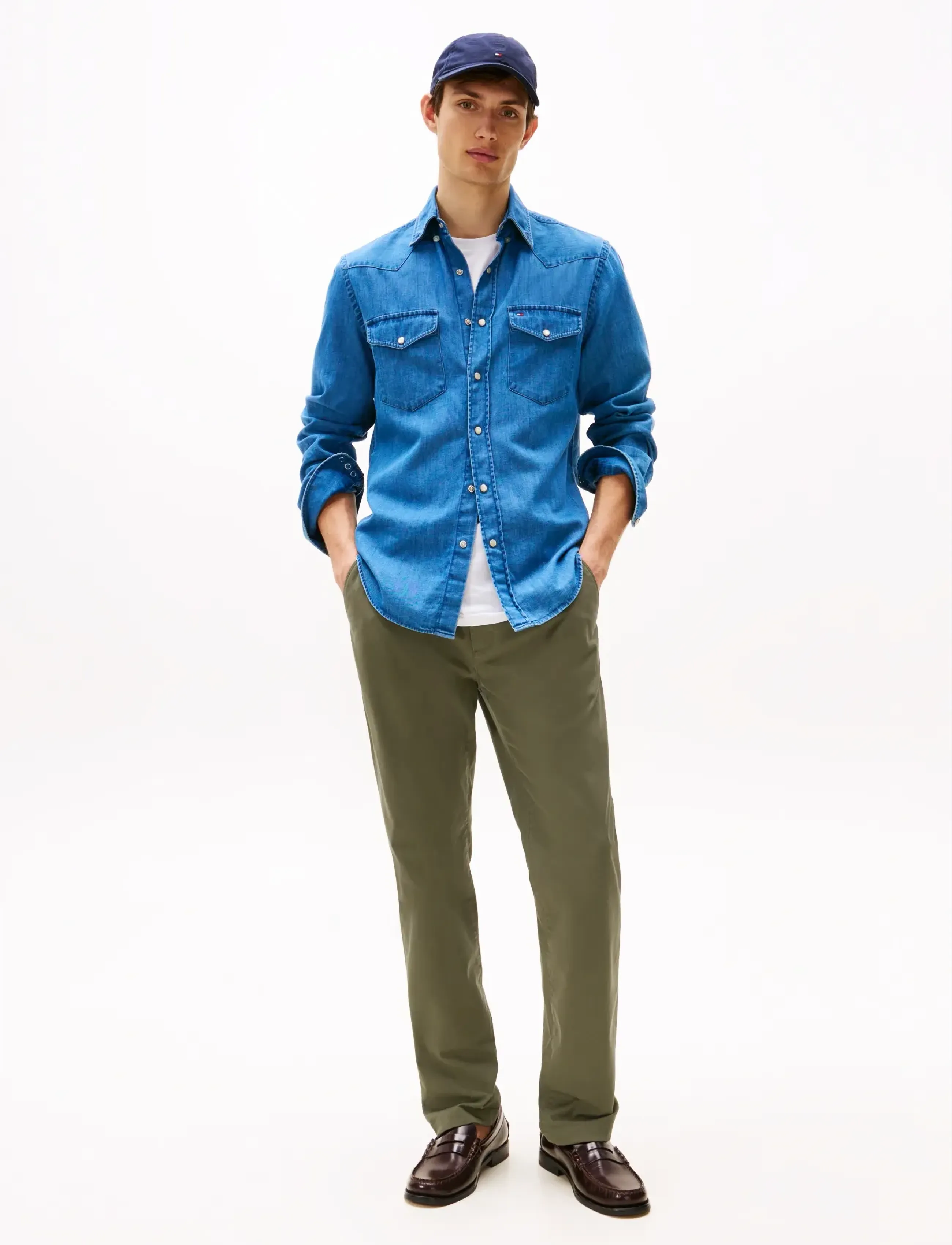 Tommy Hilfiger - CHINO DENTON 1985 PIMA COTTON - chino stila bikses - army green - 3