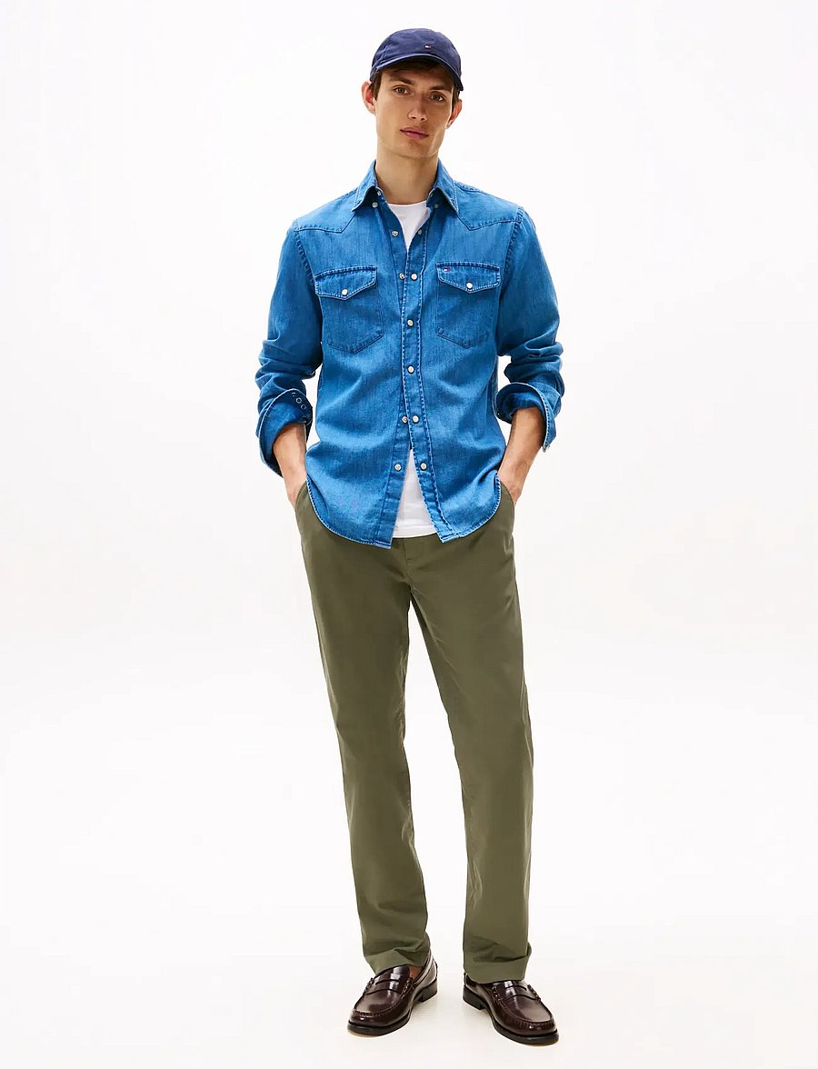 Tommy Hilfiger - CHINO DENTON 1985 PIMA COTTON - chino stila bikses - army green - 3