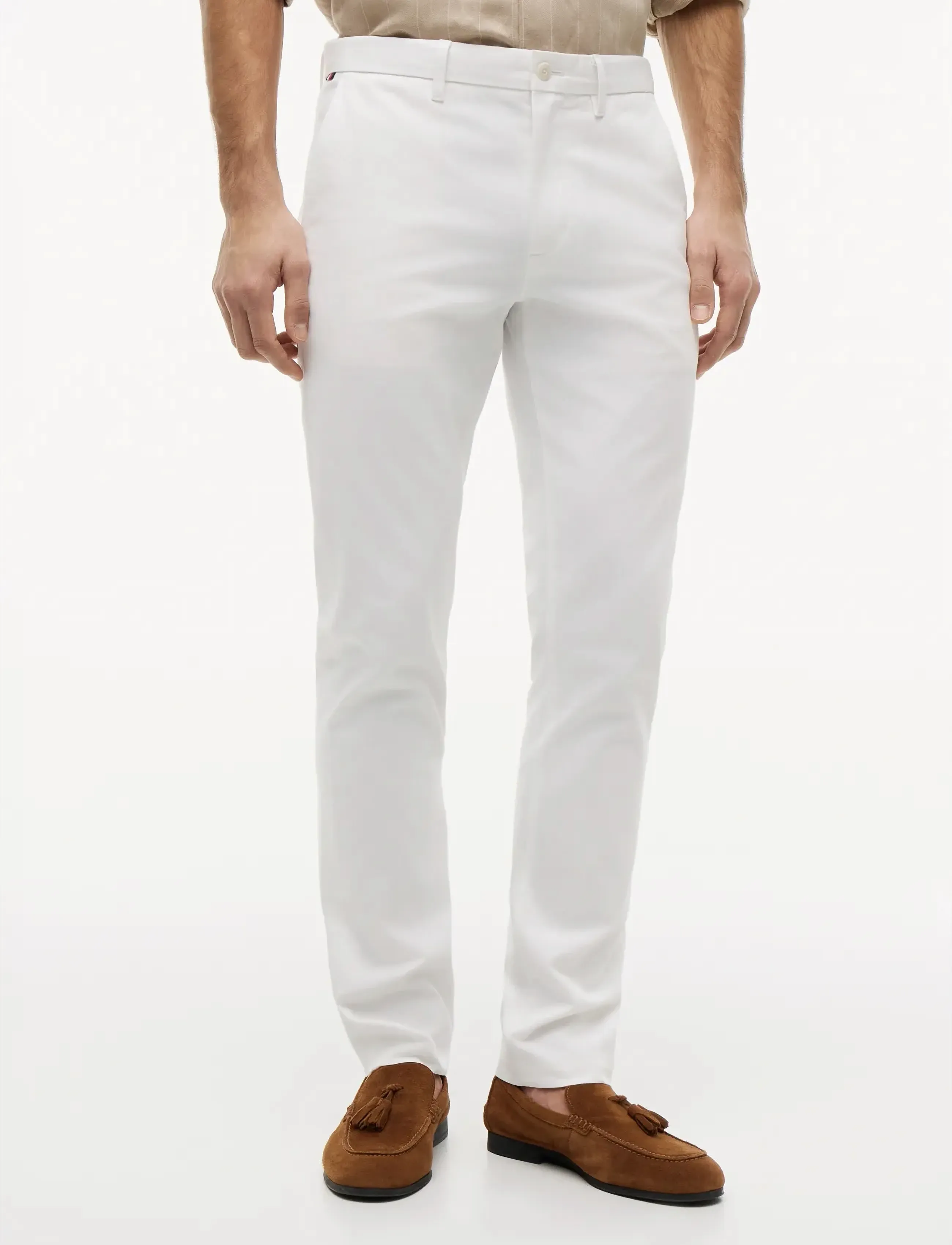 Tommy Hilfiger BLEECKER 1985 PIMA COTTON - Püksid - TH OPTIC WHITE / white