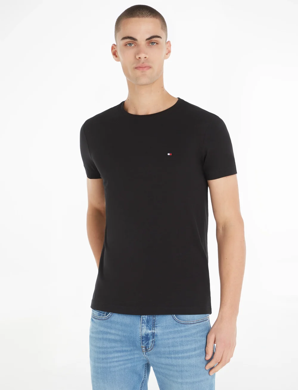 Tommy Hilfiger - CORE STRETCH SLIM C-NECK TEE - t-shirts à manches courtes - black - 0