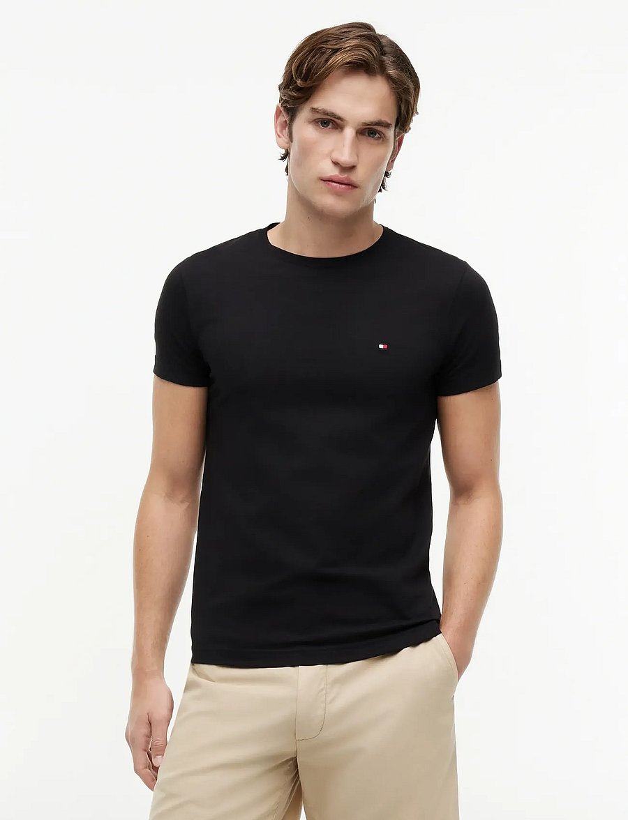Tommy Hilfiger - CORE STRETCH SLIM C-NECK TEE - lühikeste varrukatega t-särgid - black - 0