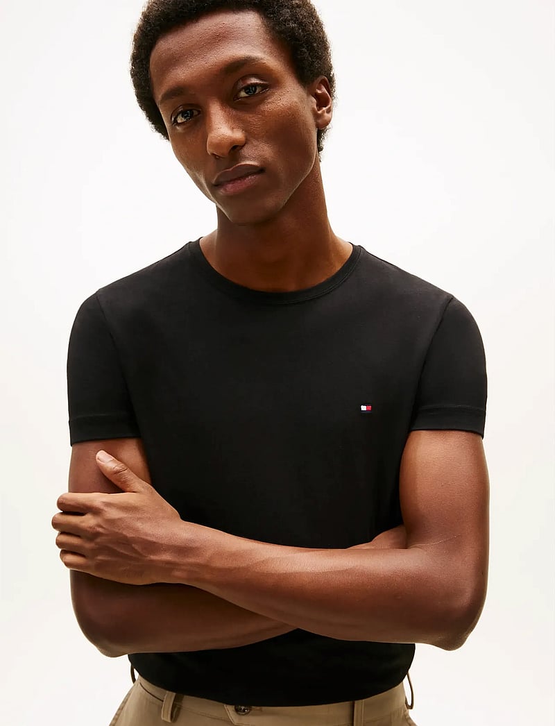 Tommy Hilfiger - CORE STRETCH SLIM C-NECK TEE - short-sleeved t-shirts - black - 4