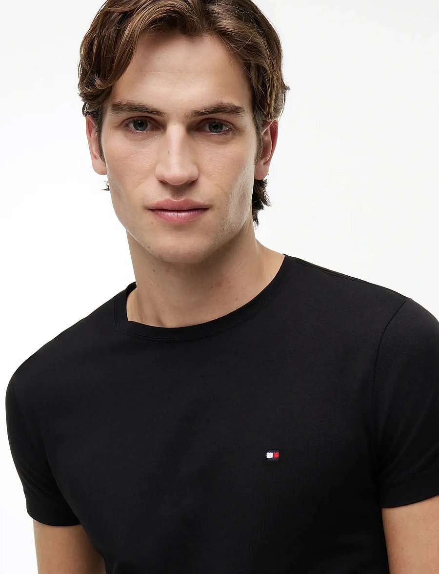 Tommy Hilfiger - CORE STRETCH SLIM C-NECK TEE - lühikeste varrukatega t-särgid - black - 4