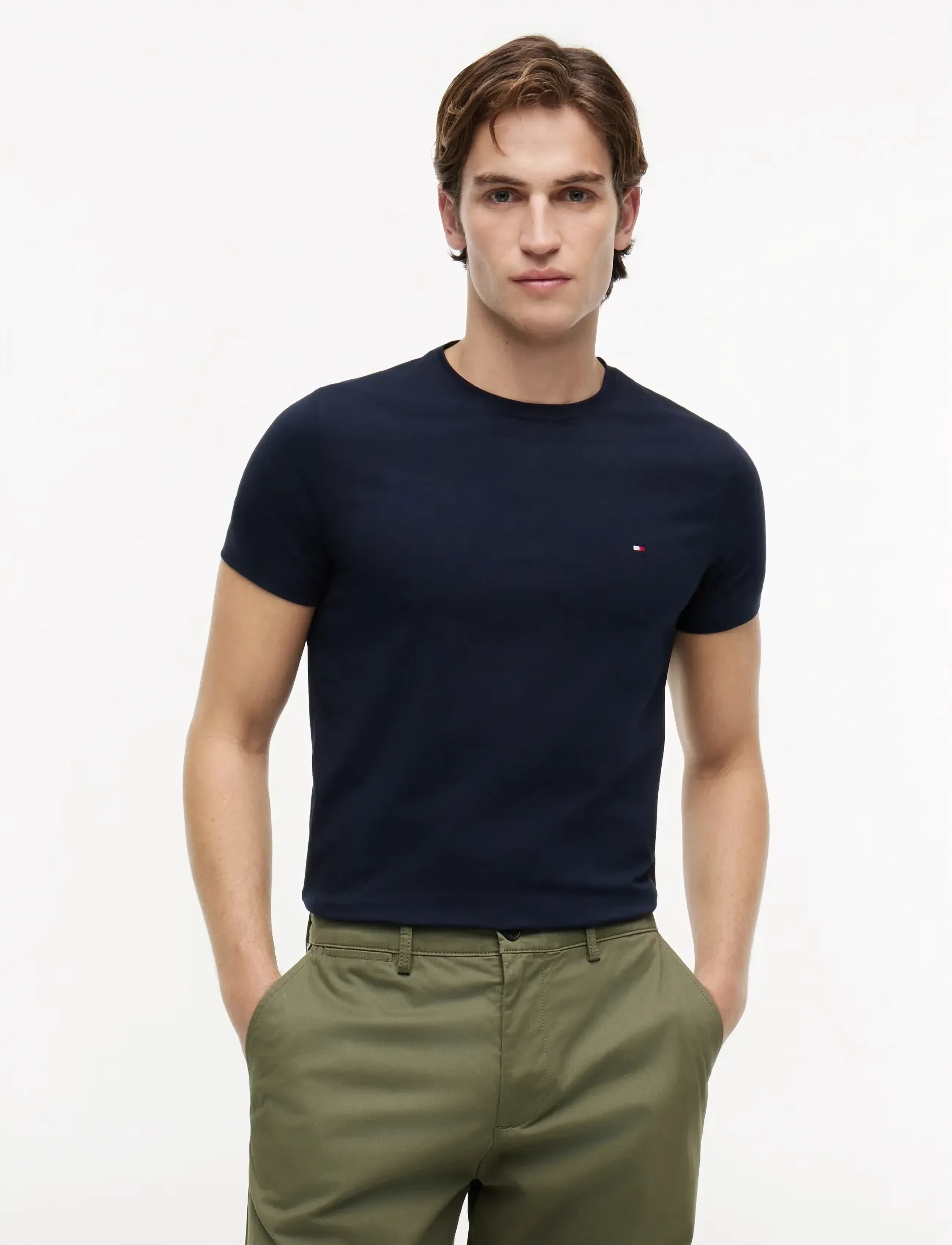Tommy Hilfiger CORE STRETCH SLIM C-NECK TEE - Kläder - DESERT SKY / navy