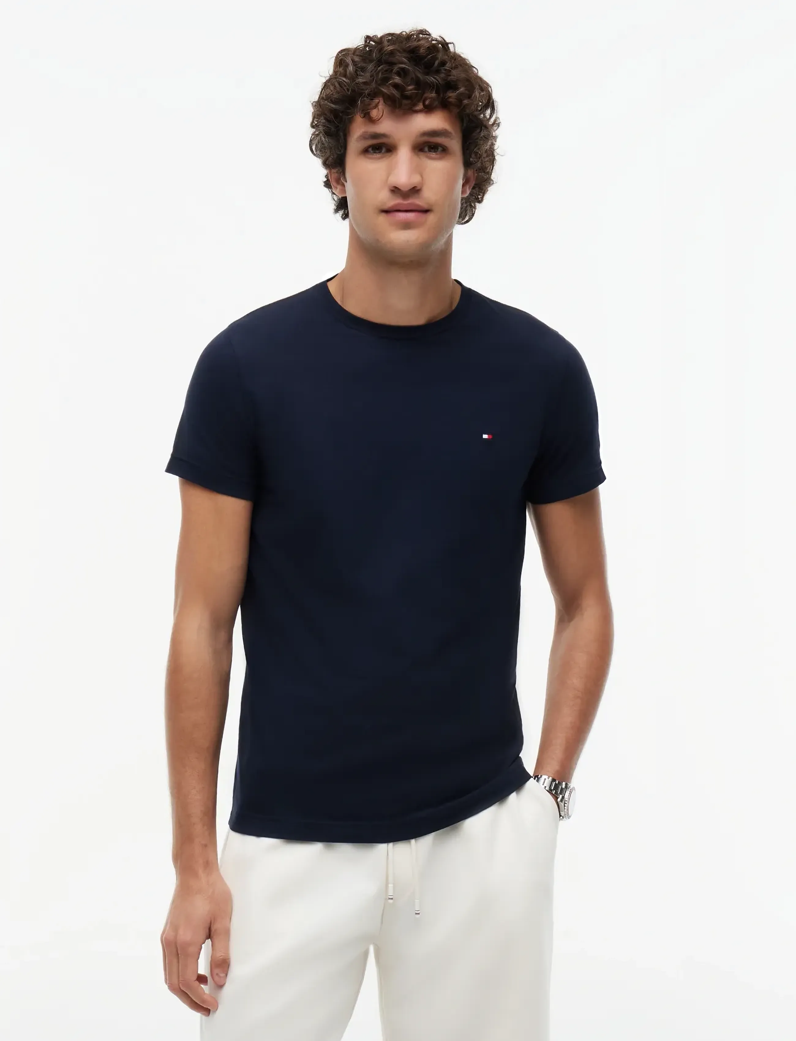 Tommy Hilfiger CORE STRETCH SLIM C-NECK TEE - Tommy Hilfiger - DESERT SKY / navy