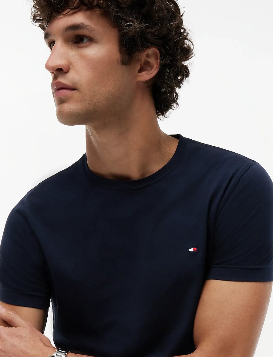 Tommy Hilfiger - CORE STRETCH SLIM C-NECK TEE - short-sleeved t-shirts - desert sky - 4