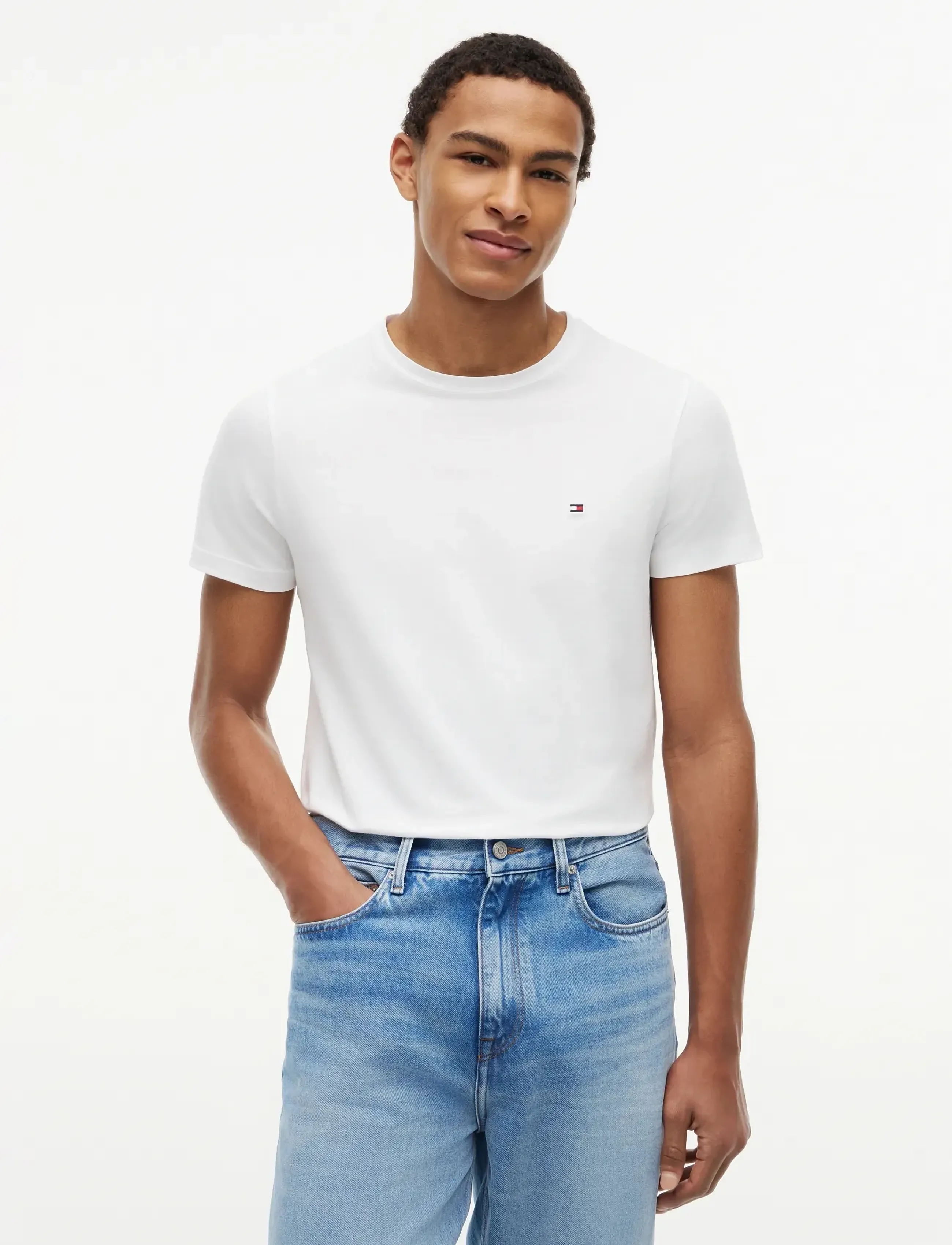 Tommy Hilfiger - CORE STRETCH SLIM C-NECK TEE - die niedrigsten preise - white - 1