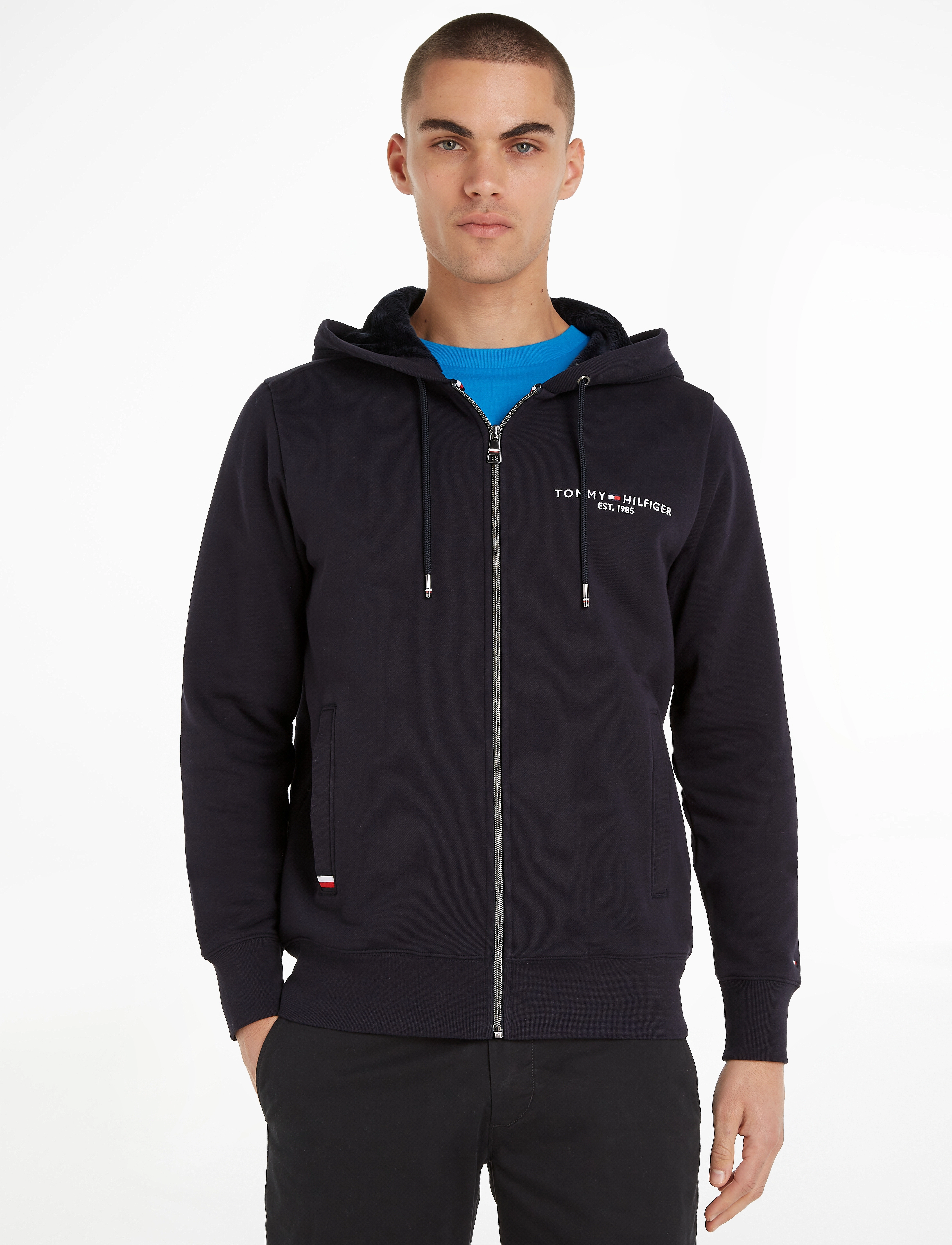 Tommy Hilfiger - TOMMY LOGO FUR LINED HOODY - desert sky - 2