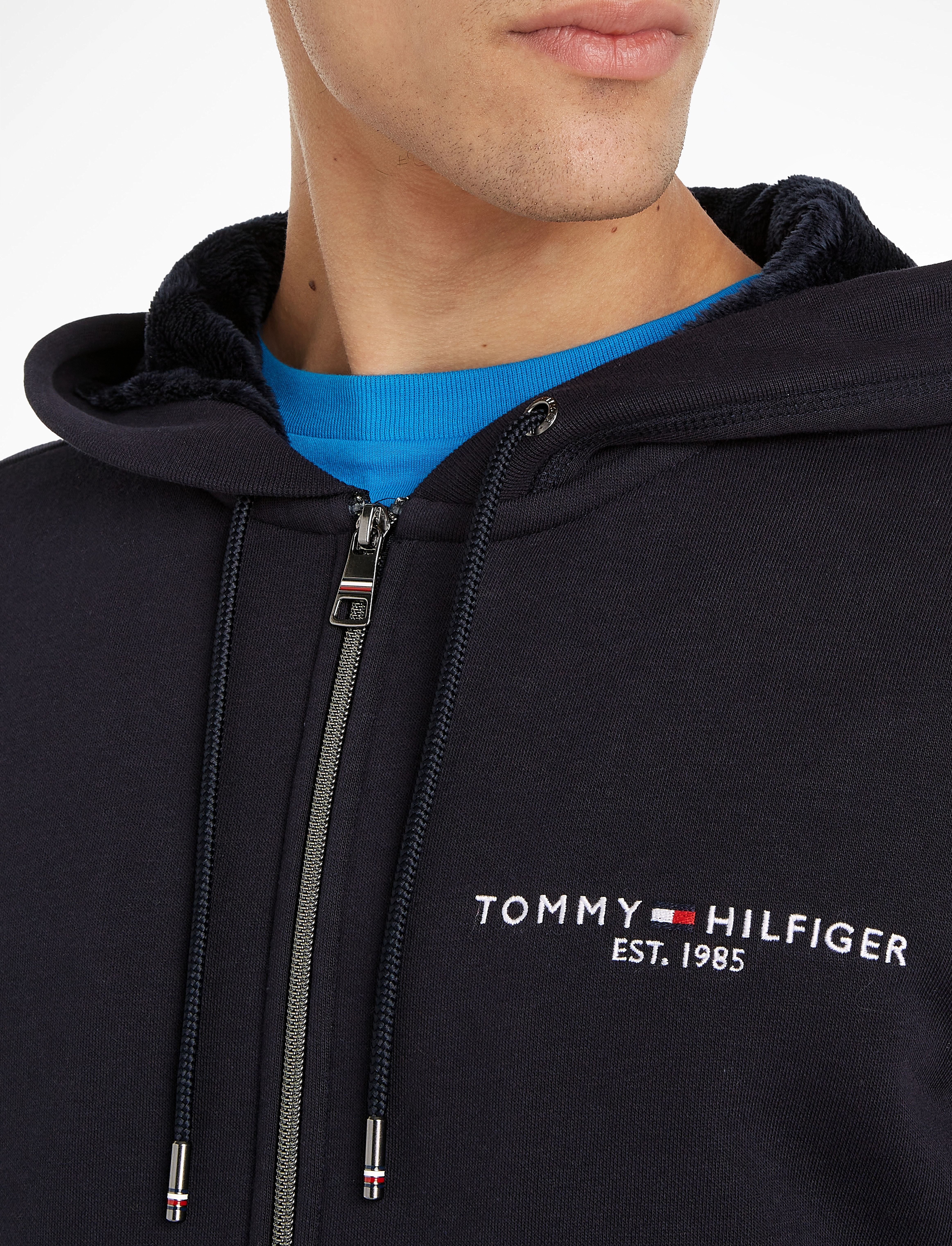 Tommy Hilfiger - TOMMY LOGO FUR LINED HOODY - desert sky - 4