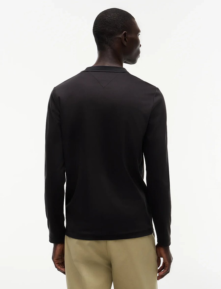 Tommy Hilfiger - LUXURY INTERLOCK LS TEE - långärmade t-shirts - black - 2
