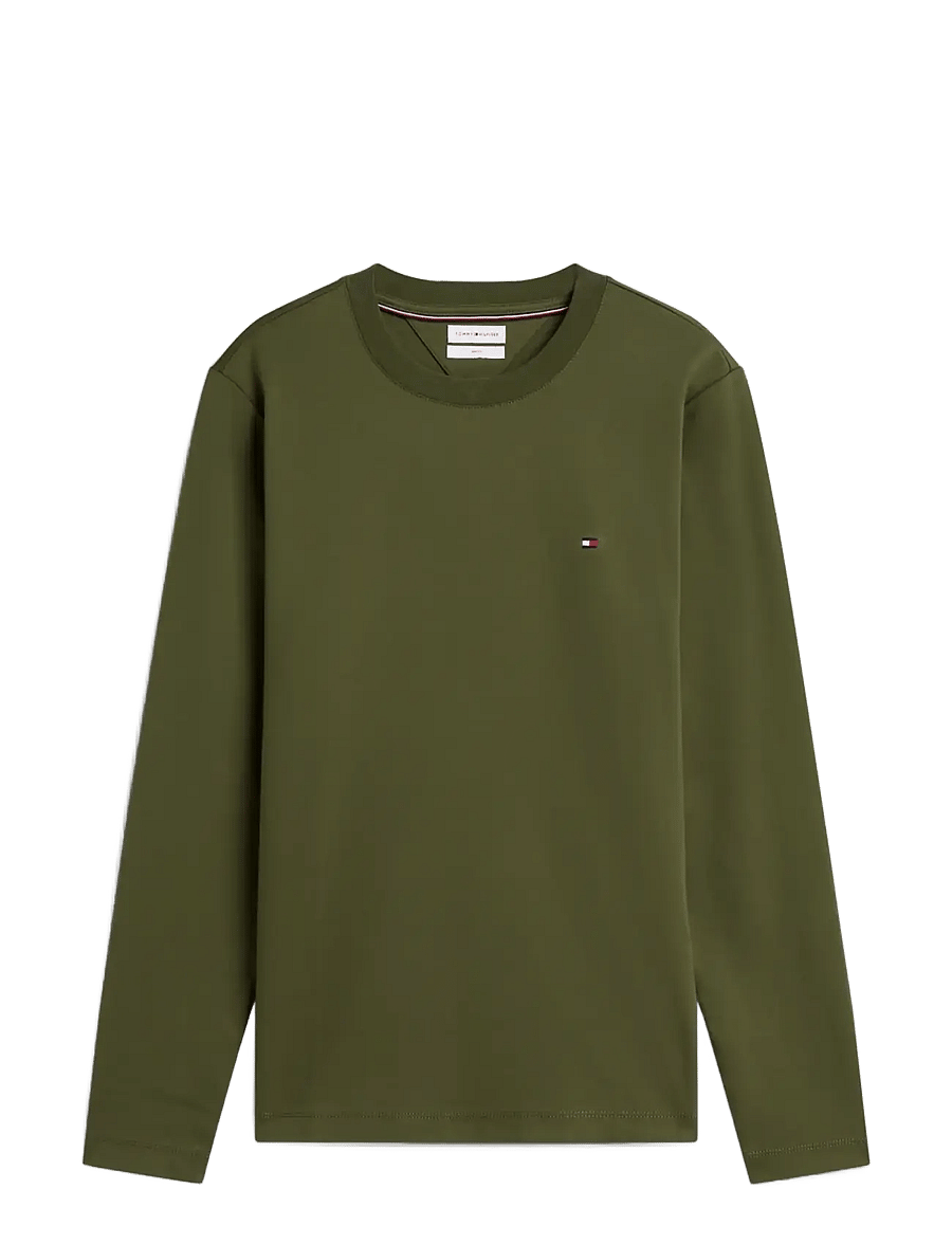 Tommy Hilfiger - LUXURY INTERLOCK LS TEE - long-sleeved t-shirts - huntsman green - 1
