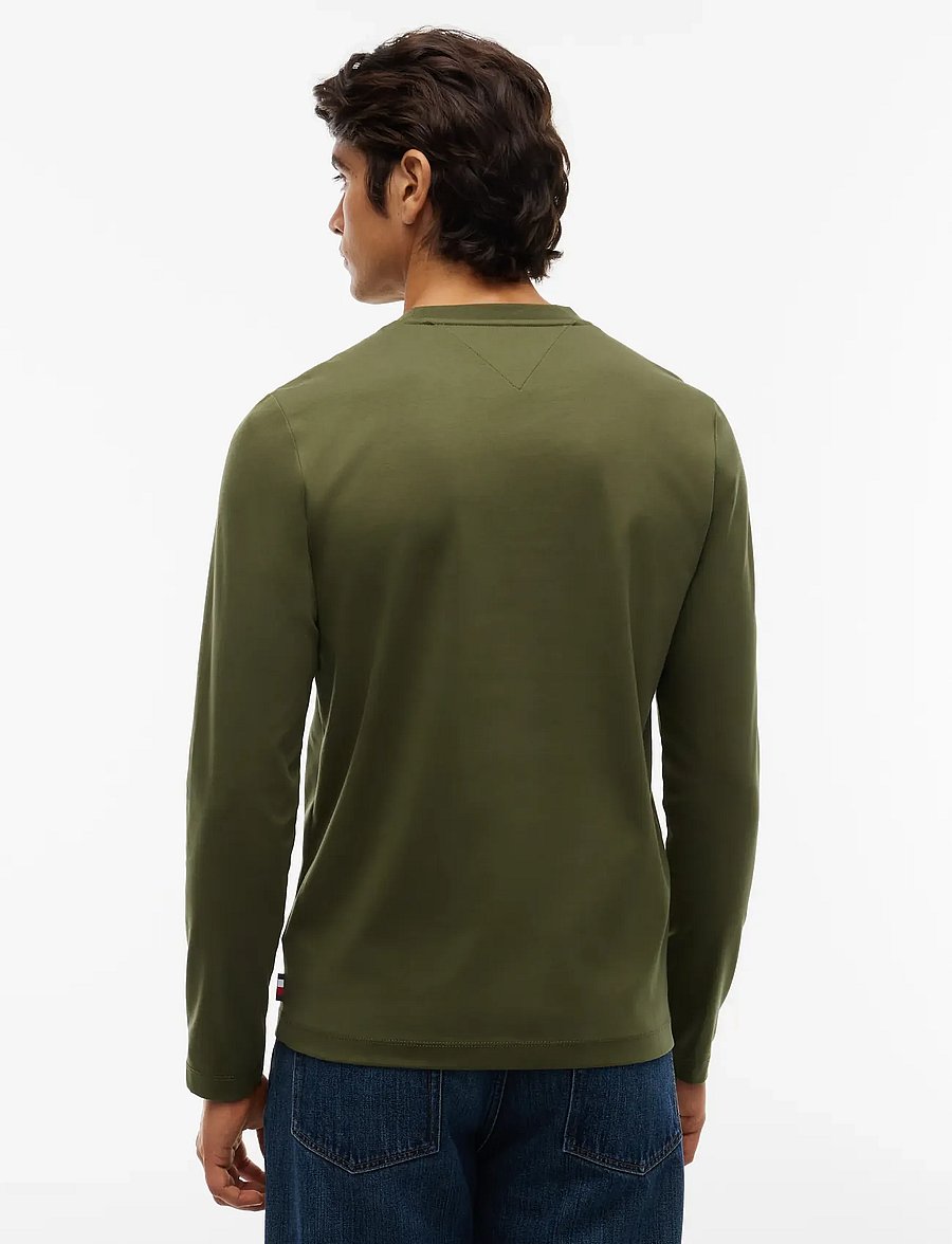 Tommy Hilfiger - LUXURY INTERLOCK LS TEE - long-sleeved t-shirts - huntsman green - 2