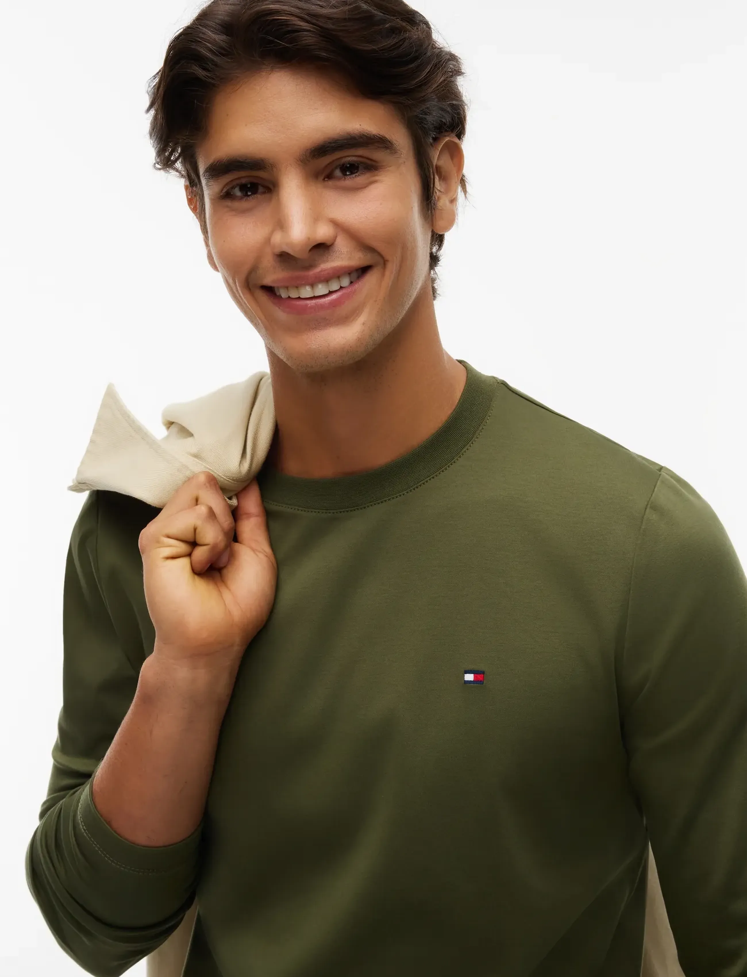 Tommy Hilfiger - LUXURY INTERLOCK LS TEE - long-sleeved t-shirts - huntsman green - 3