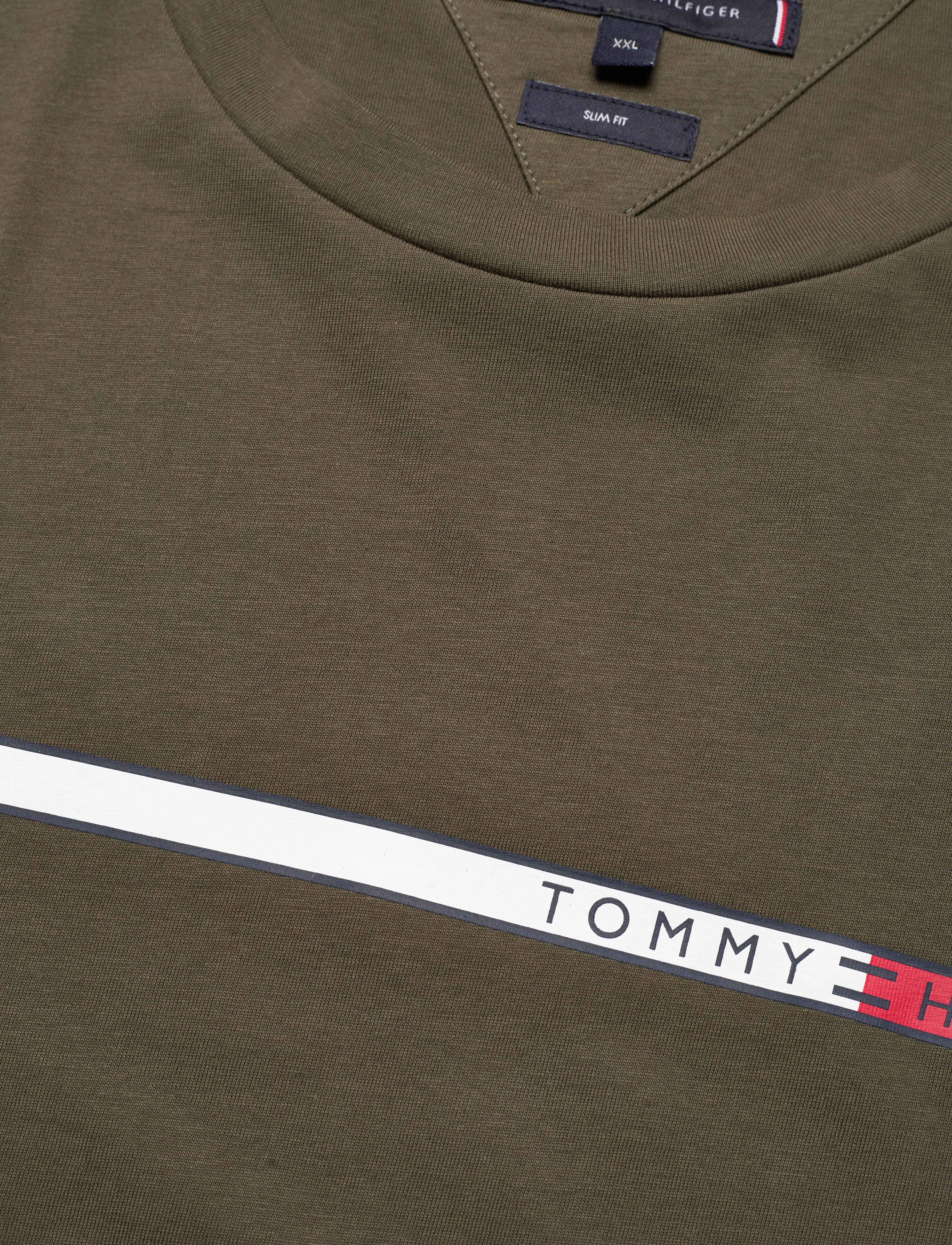 Tommy Hilfiger - TWO TONE CHEST STRIPE TEE - army green - 3