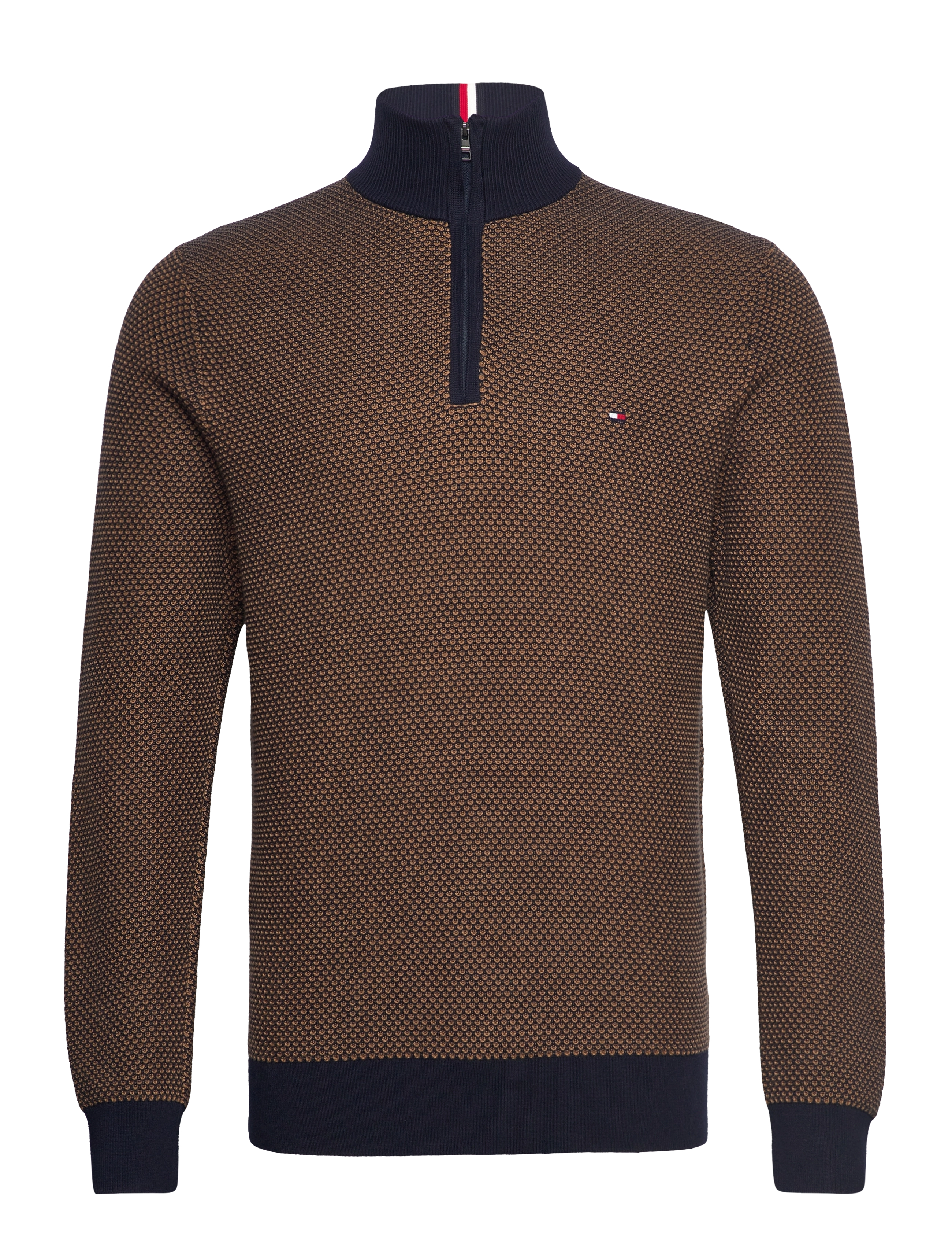 2-TONE ZIP MOCK - DESERT SKY / DESERT KHAKI