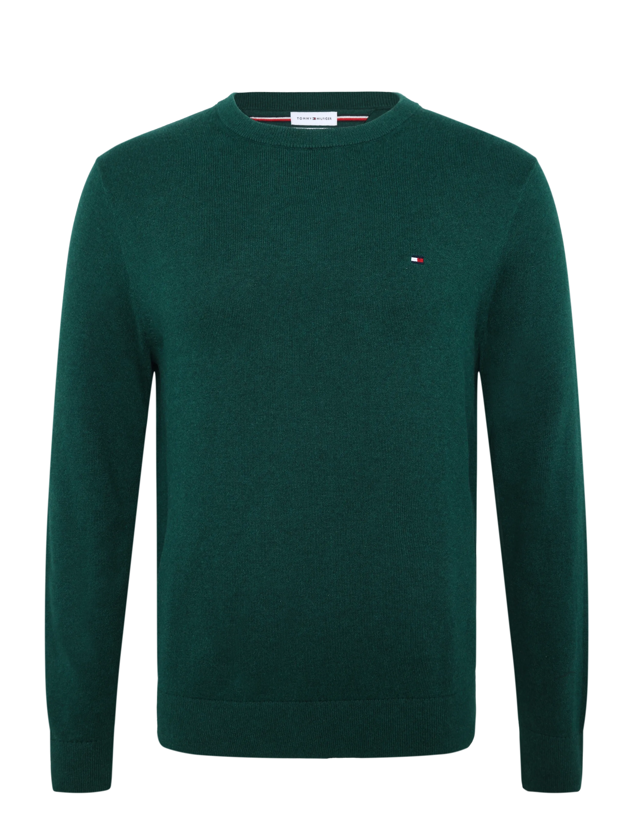 Tommy Hilfiger PIMA ORG CTN CASHMERE CREW NECK - Kleidung - ORNAMENTAL GREEN HEATHER / green