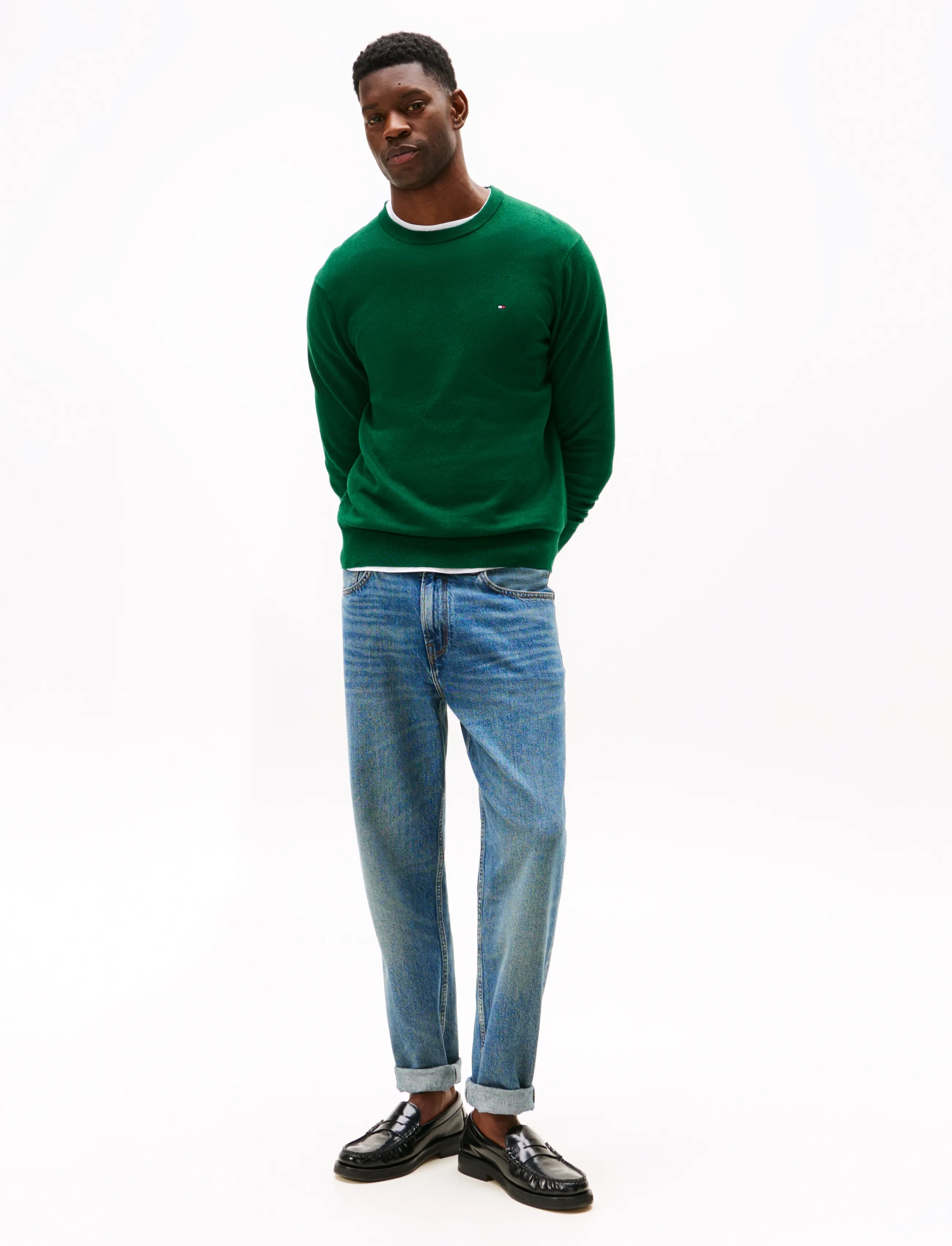 TOMMY HILFIGER Pima Org Ctn Cashmere Crew Neck stickade tröjor herr – bild 7