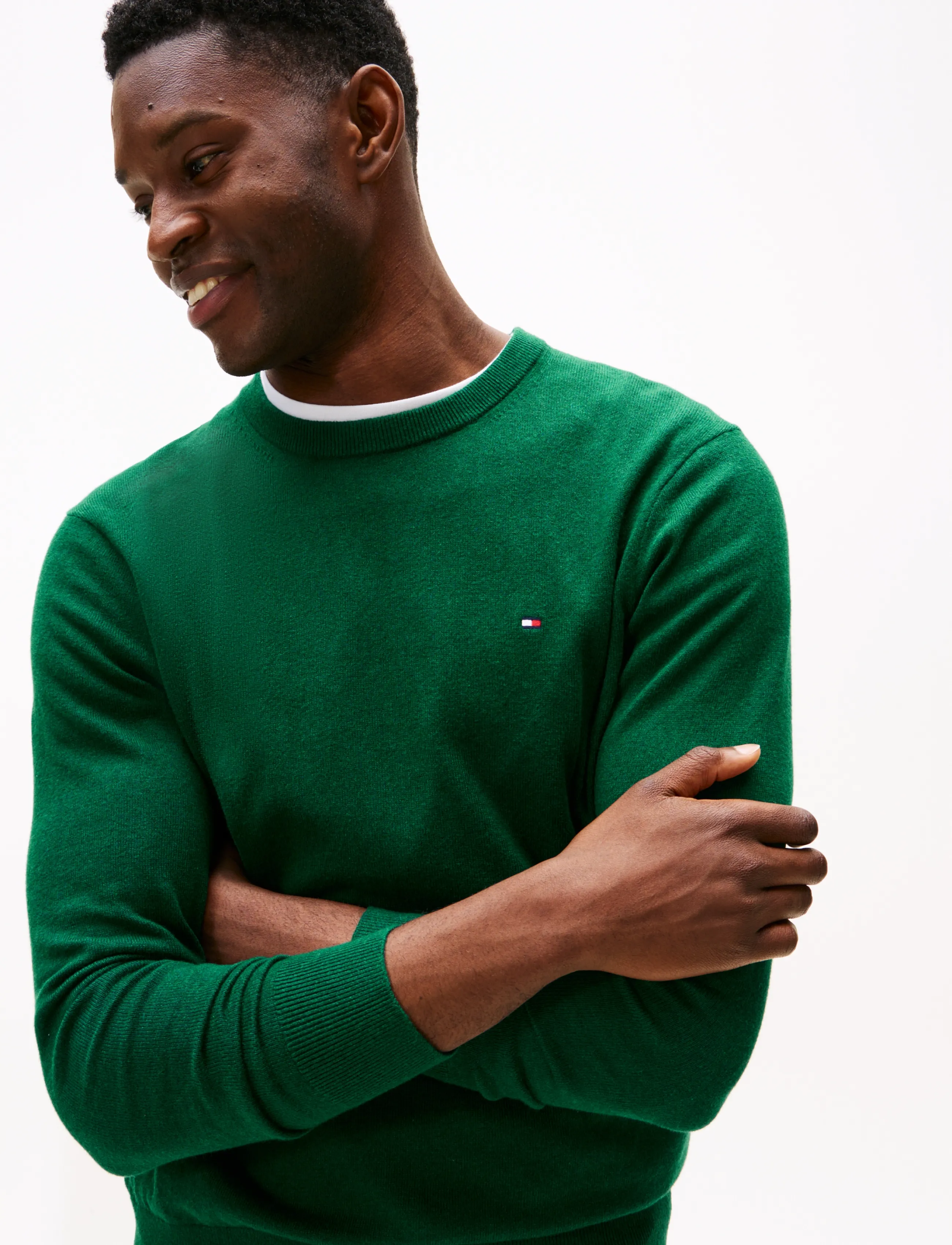 TOMMY HILFIGER Pima Org Ctn Cashmere Crew Neck stickade tröjor herr – bild 8