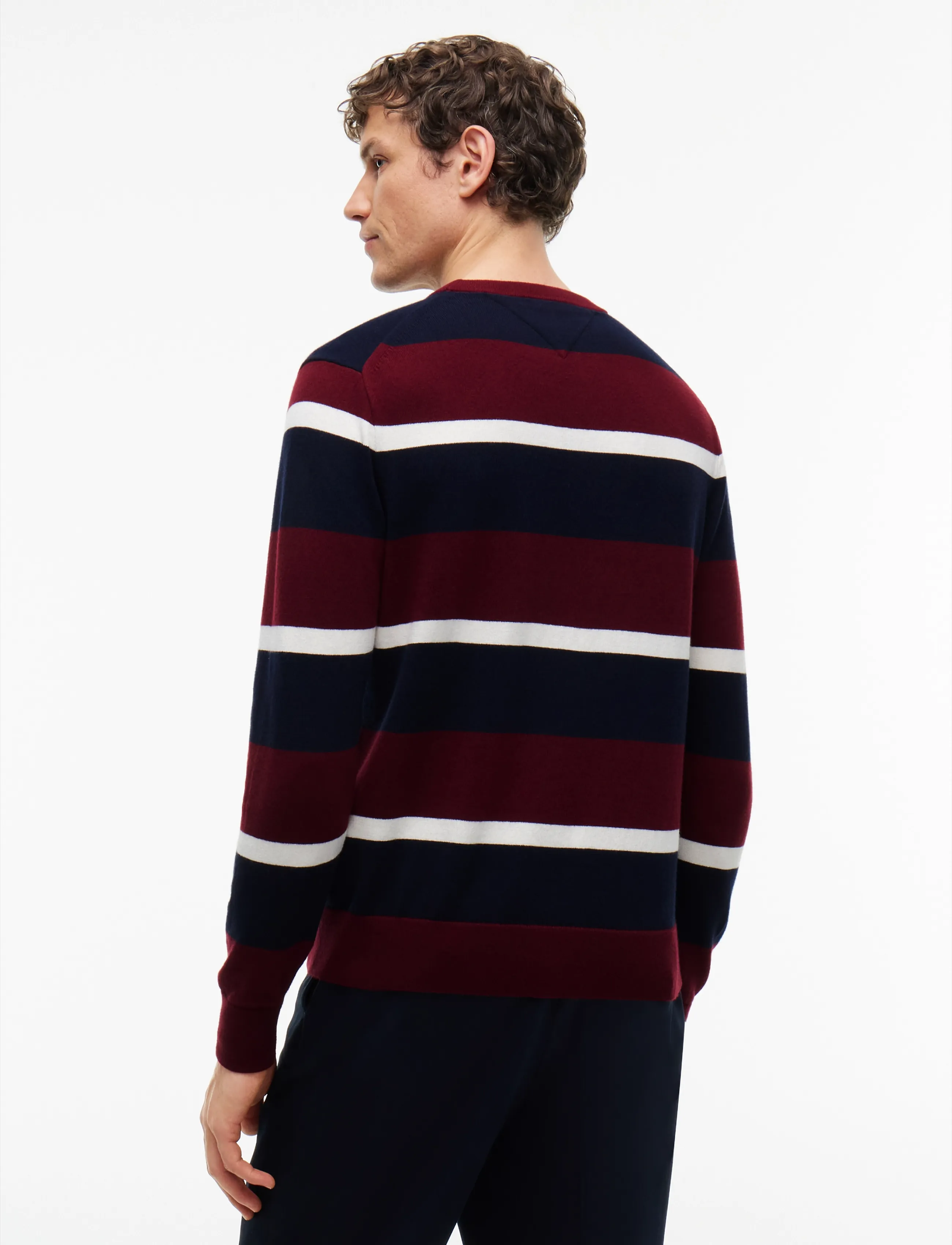 Tommy Hilfiger - PIMA ORG CTN CASHMERE CREW NECK - rundhals - burgundy navy blue ivory petal - 2