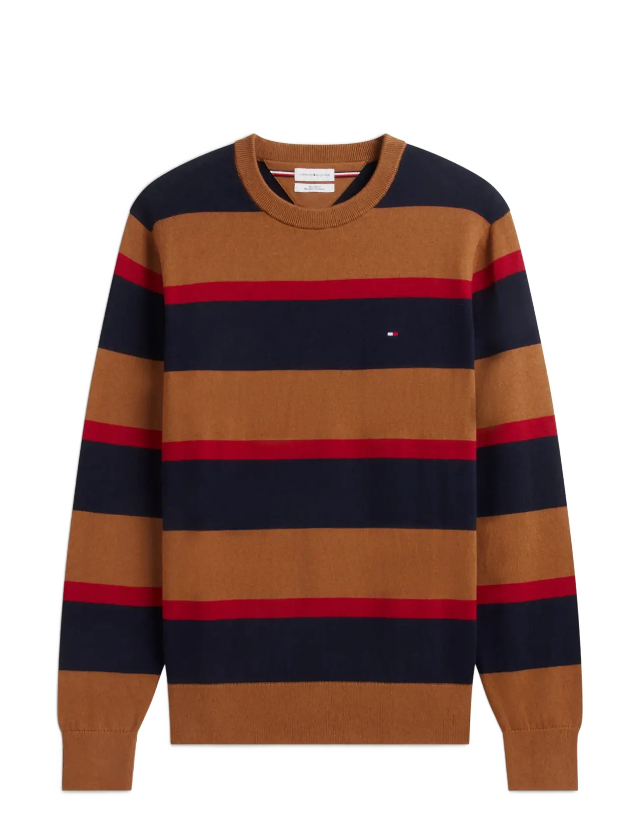 Tommy Hilfiger PIMA ORG CTN CASHMERE CREW NECK - Rund hals - NAVY BLUE  CHOCOLATE  BURGUNDY / brown