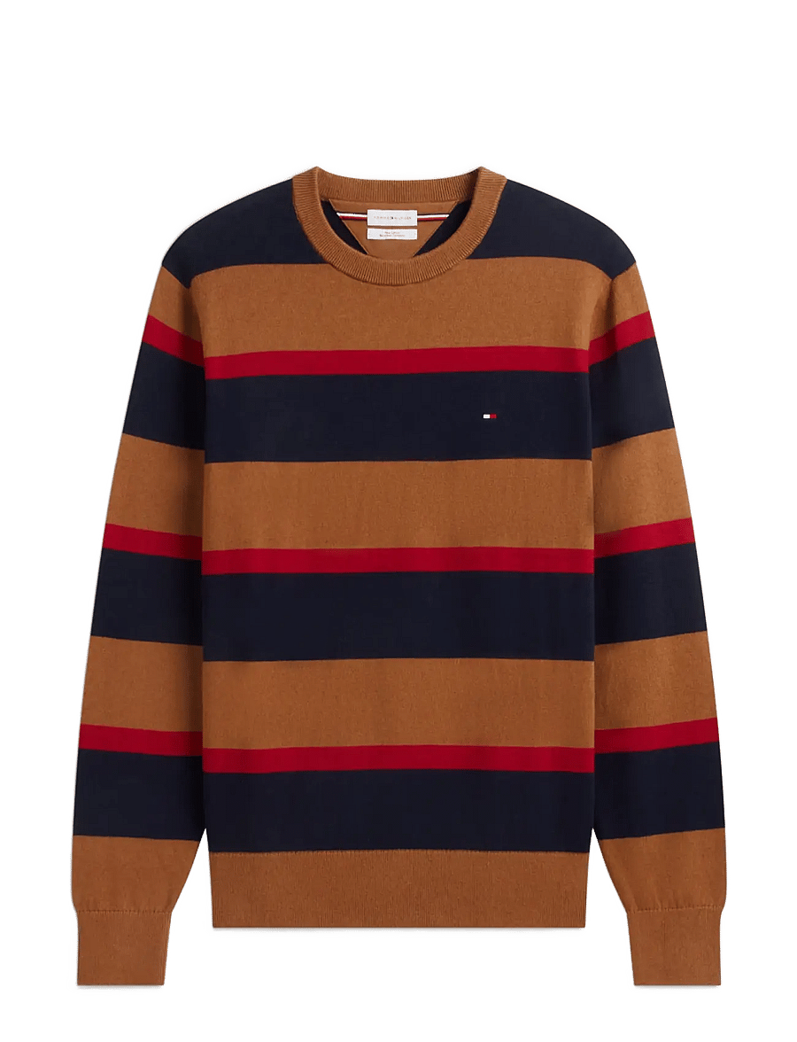 Tommy Hilfiger - PIMA ORG CTN CASHMERE CREW NECK - rund hals - navy blue chocolate burgundy - 1