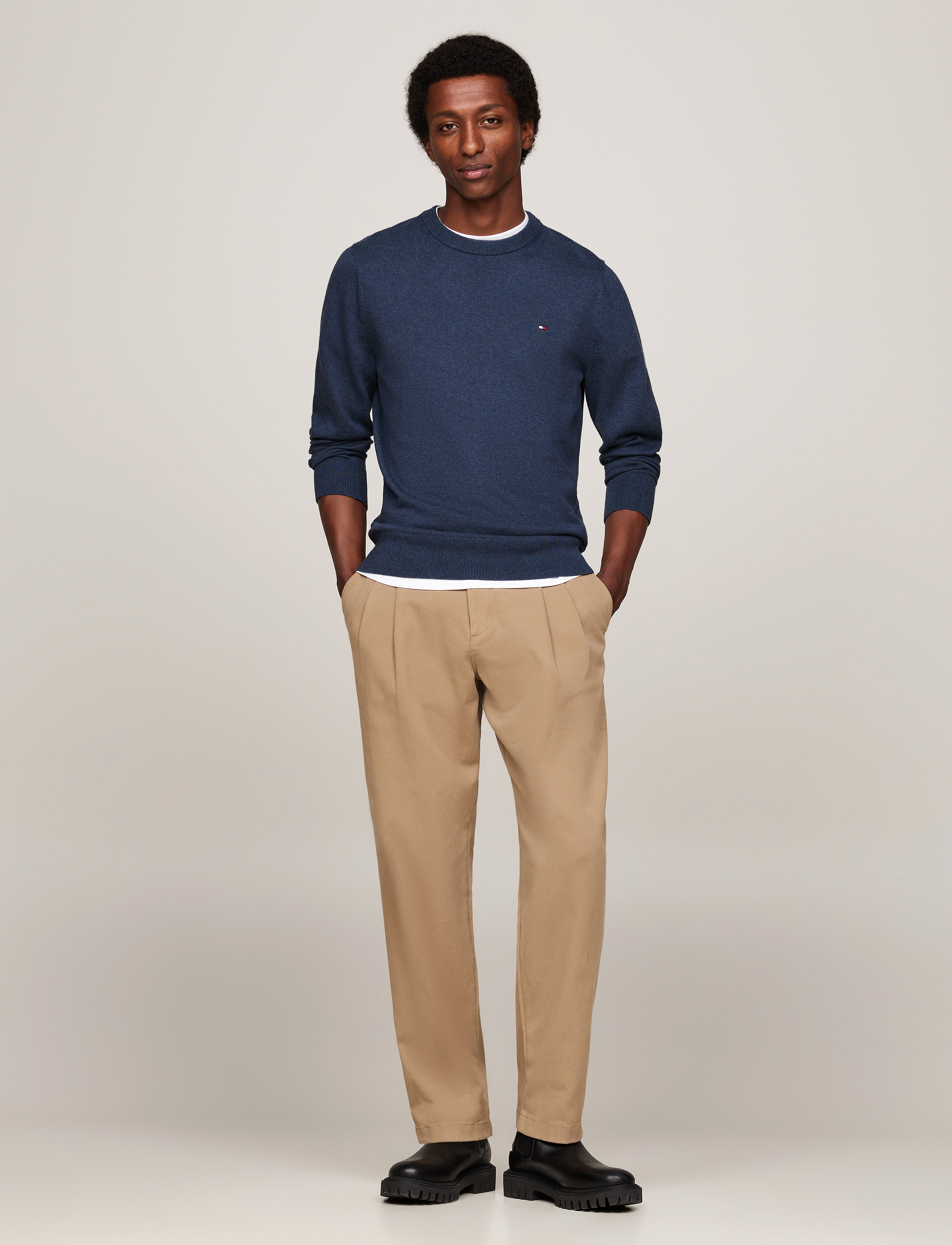 Tommy Hilfiger - PIMA ORG CTN CASHMERE CREW NECK - rund hals - aegean sea heather - 5
