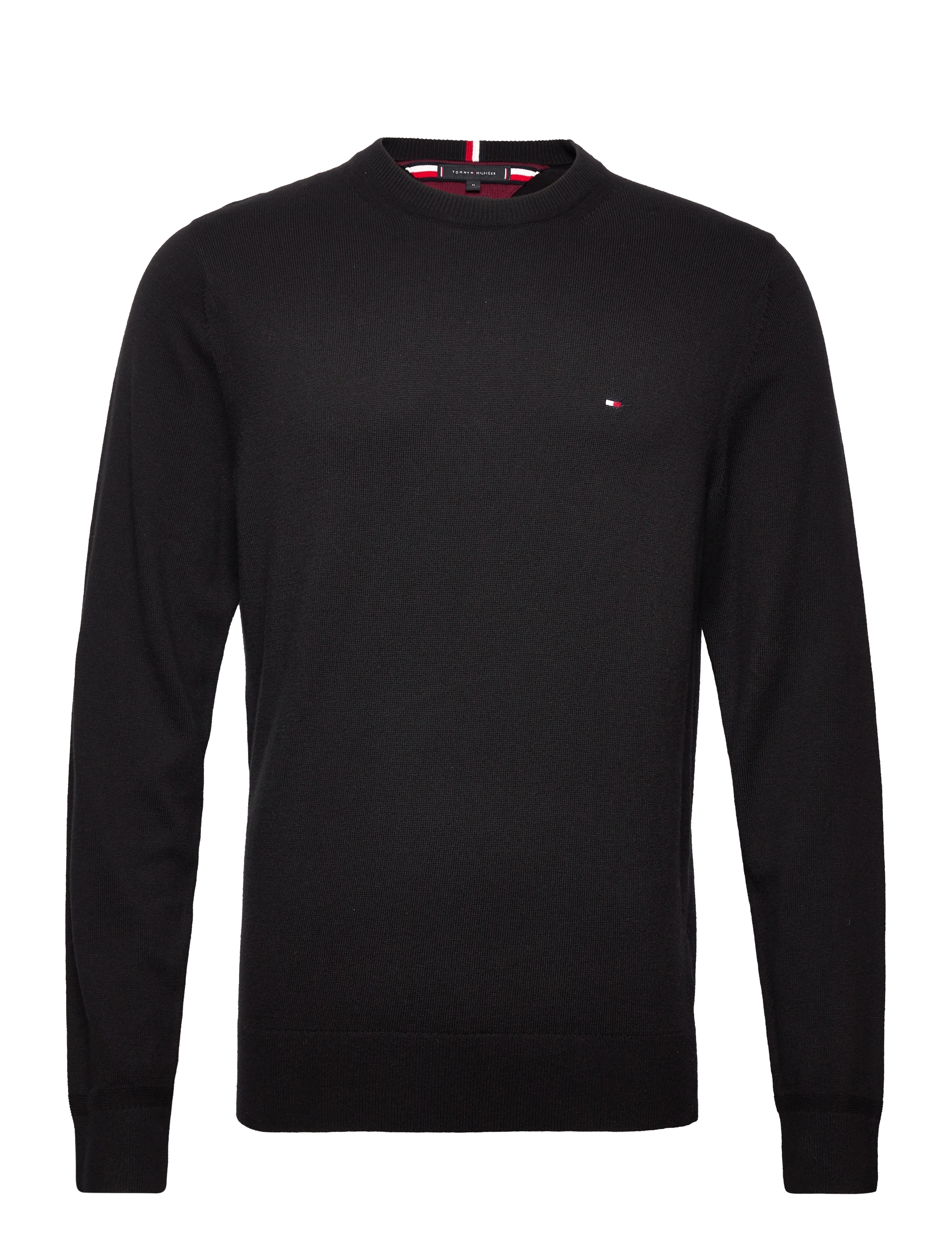 Tommy Hilfiger PIMA ORG CTN CASHMERE CREW NECK - Rund hals - BLACK / black