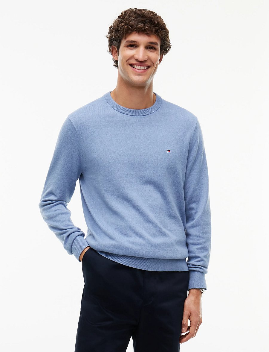 Tommy Hilfiger - PIMA ORG CTN CASHMERE CREW NECK - rund hals - brisk blue - 0