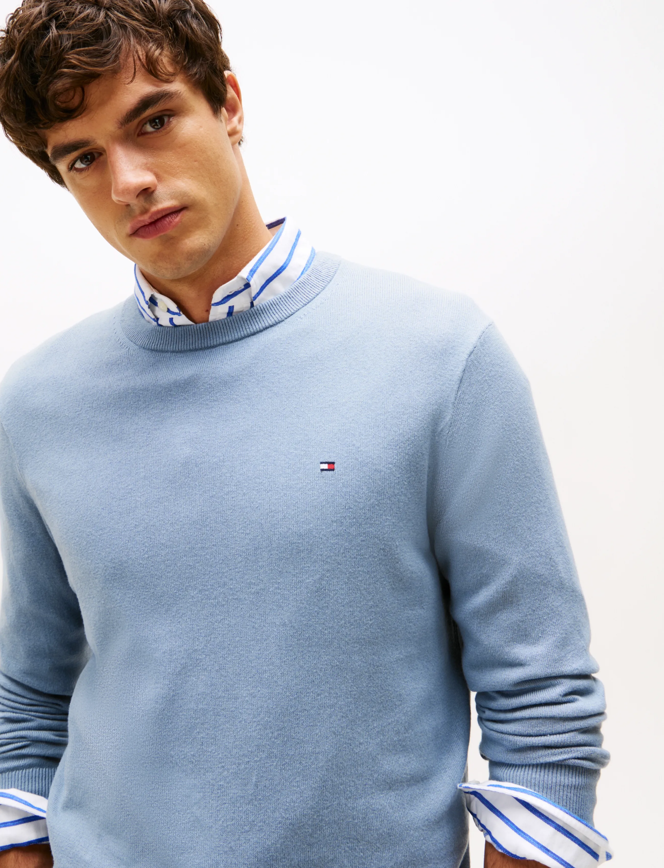 TOMMY HILFIGER Pima Org Ctn Cashmere Crew Neck stickade tröjor herr – bild 5