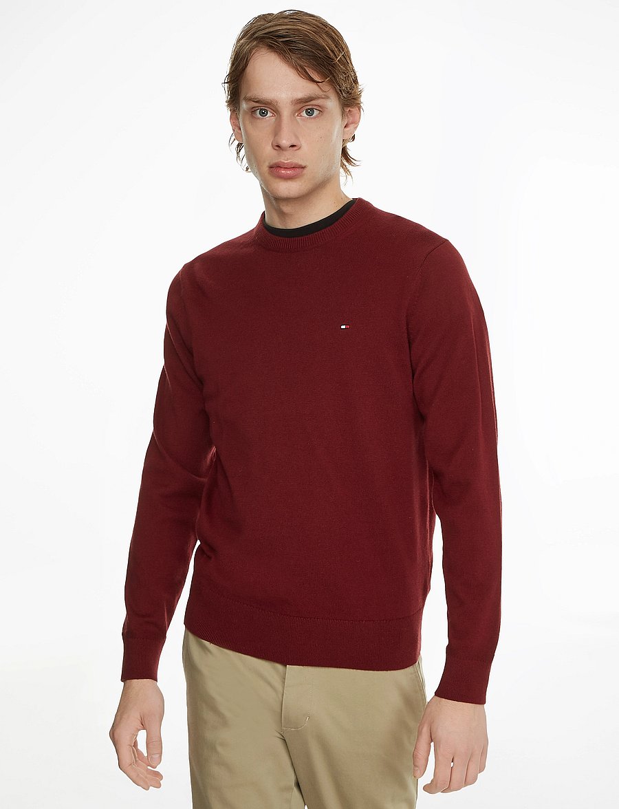 Tommy Hilfiger - PIMA ORG CTN CASHMERE CREW NECK - rundhals - burgundy - 0