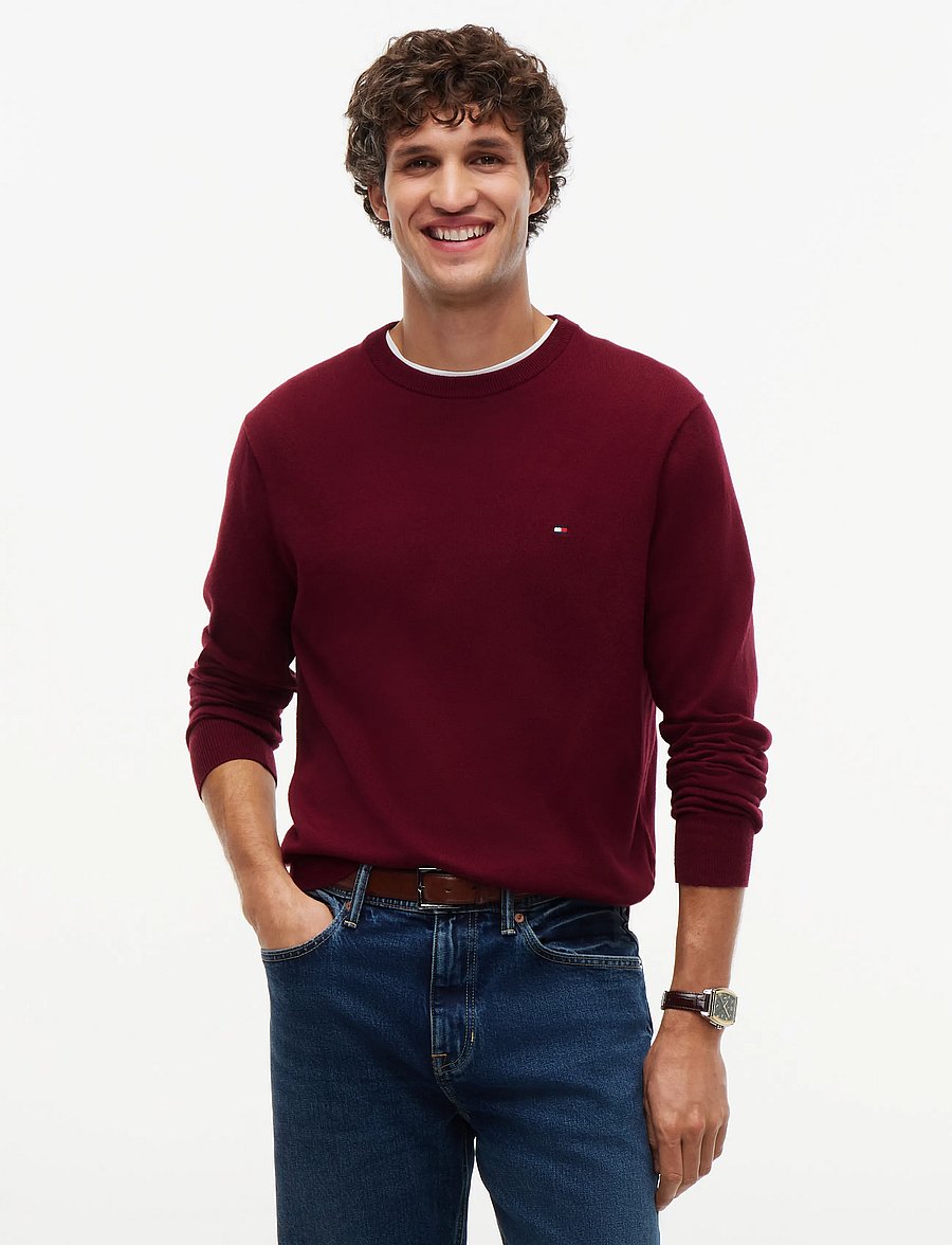 Tommy Hilfiger - PIMA ORG CTN CASHMERE CREW NECK - rund hals - burgundy - 0