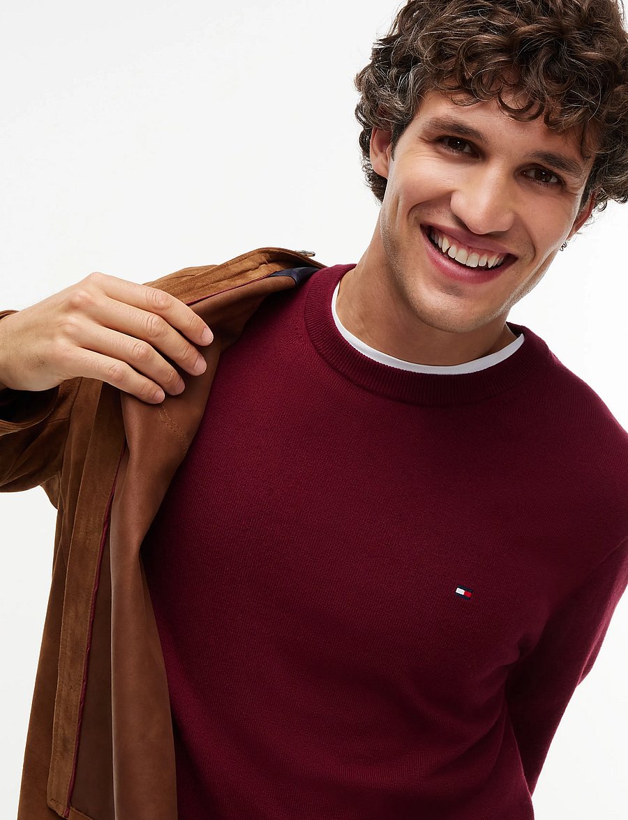 Tommy Hilfiger - PIMA ORG CTN CASHMERE CREW NECK - rund hals - burgundy - 4
