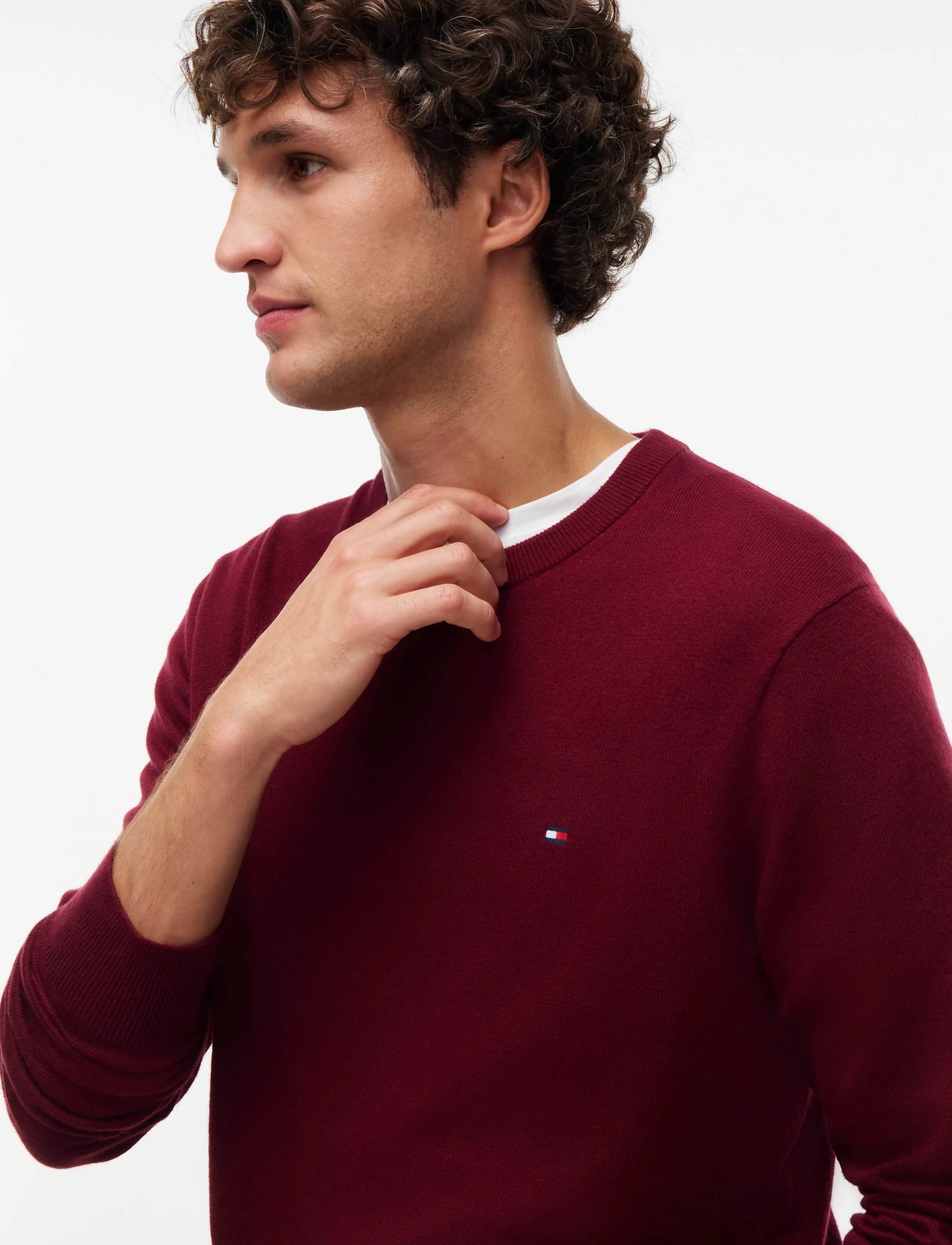 TOMMY HILFIGER Pima Org Ctn Cashmere Crew Neck stickade tröjor herr – bild 7