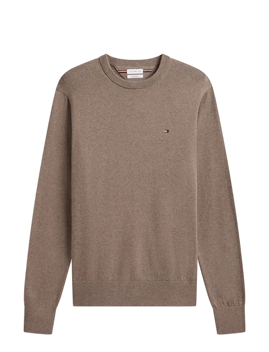 Tommy Hilfiger - PIMA ORG CTN CASHMERE CREW NECK - Ümara kaelusega - coastal taupe heather - 1