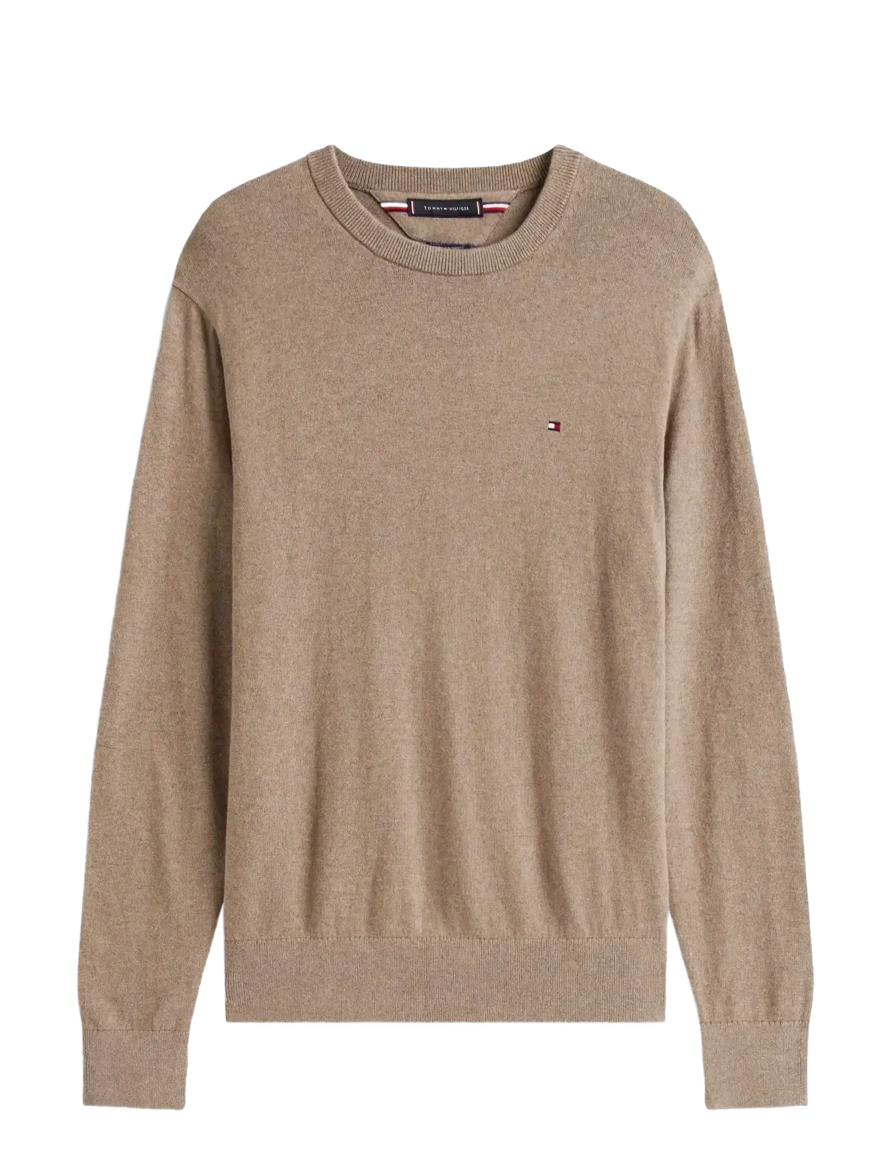 Tommy Hilfiger PIMA ORG CTN CASHMERE CREW NECK - Strik - COASTAL TAUPE HEATHER / beige