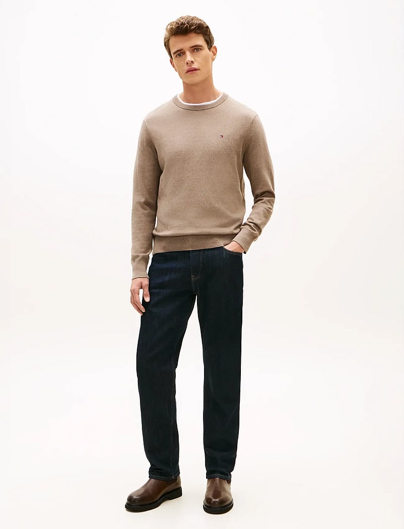 Tommy Hilfiger - PIMA ORG CTN CASHMERE CREW NECK - Ümmarguse kaelusega kudumid - coastal taupe heather - 2