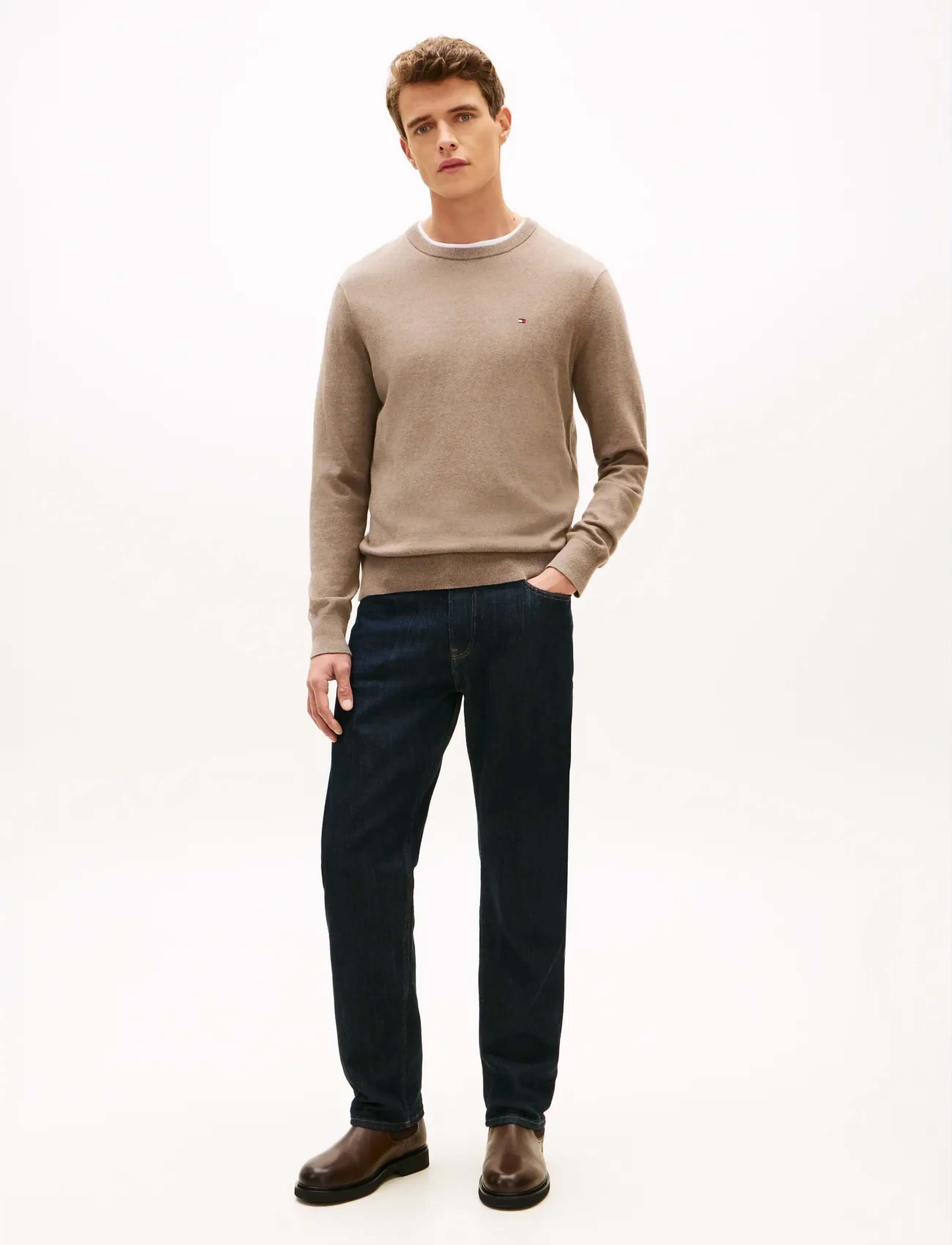 Tommy Hilfiger - PIMA ORG CTN CASHMERE CREW NECK - rund hals - coastal taupe heather - 2