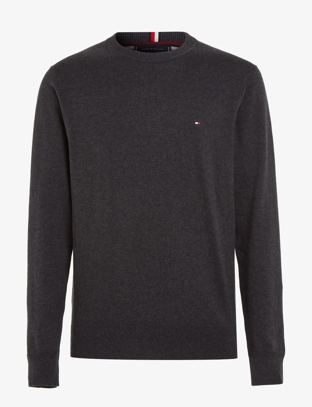 Tommy Hilfiger - PIMA ORG CTN CASHMERE CREW NECK - round necks - dark grey heather - 0