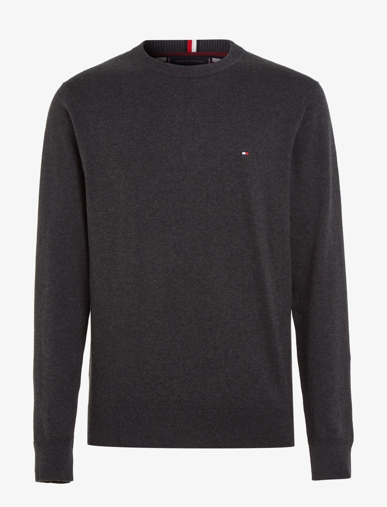 Tommy Hilfiger PIMA ORG CTN CASHMERE CREW NECK - Tommy Hilfiger - DARK GREY HEATHER / grey