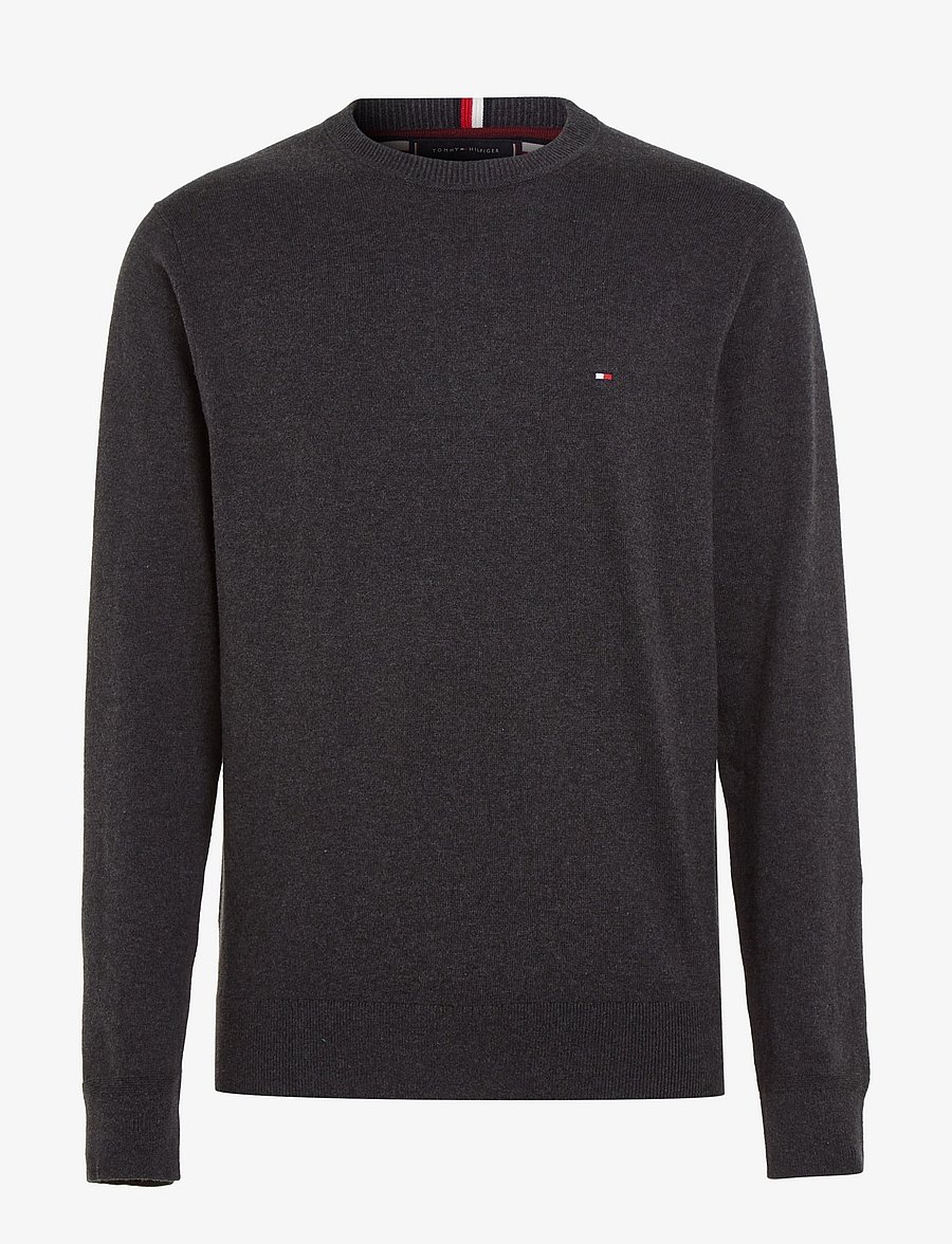 Tommy Hilfiger - PIMA ORG CTN CASHMERE CREW NECK - rund hals - dark grey heather - 0
