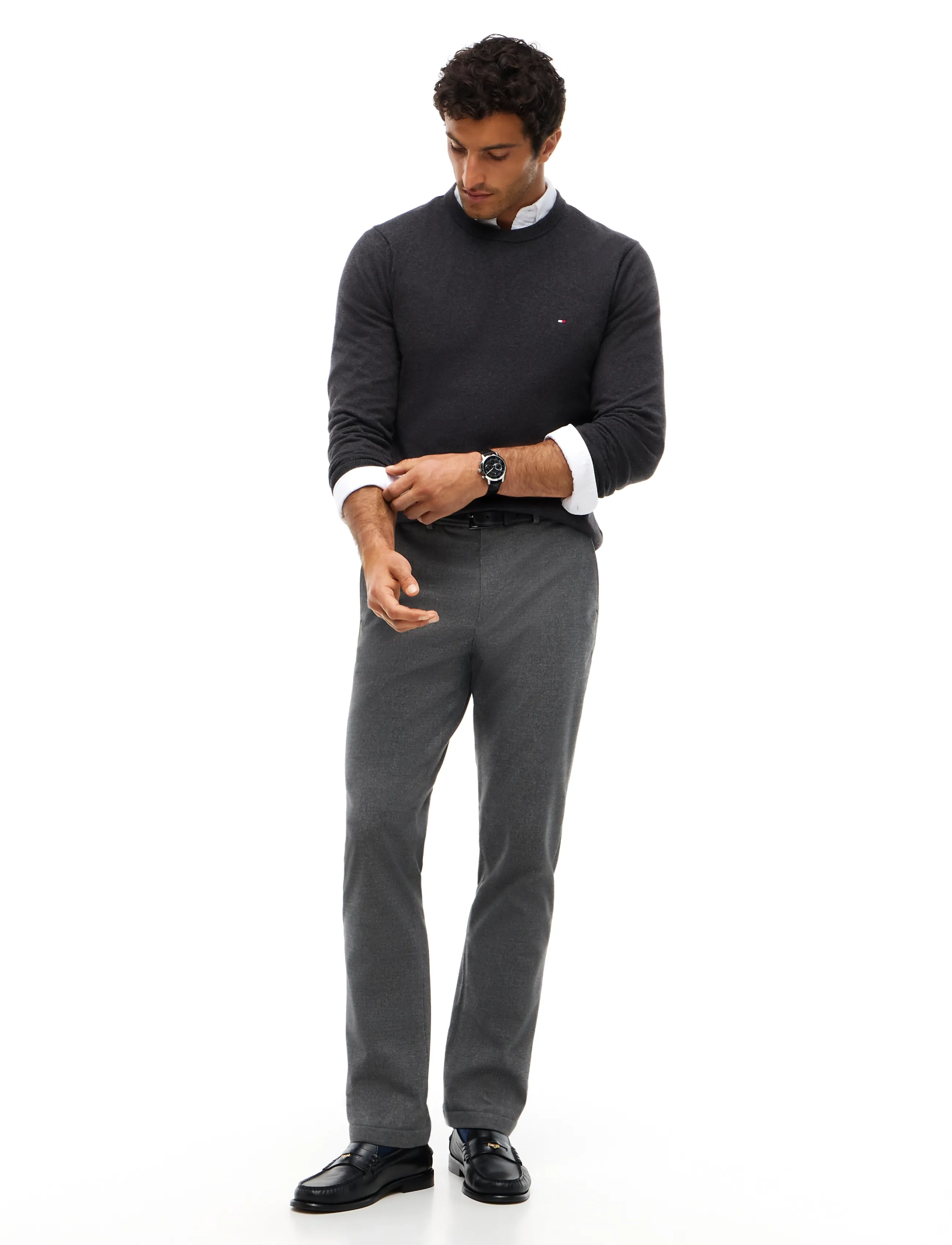 Tommy Hilfiger - PIMA ORG CTN CASHMERE CREW NECK - rund hals - dark grey heather - 5