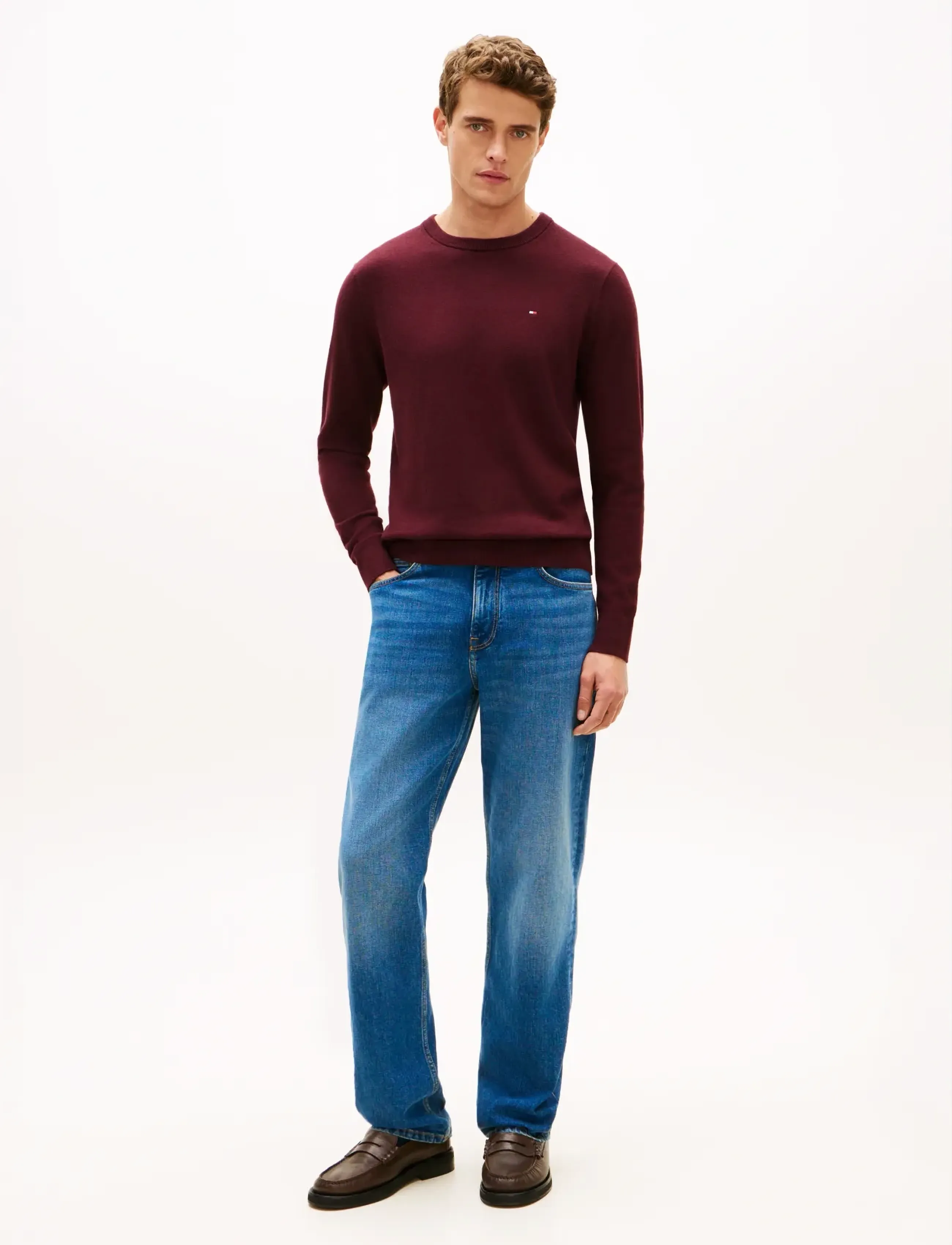Tommy Hilfiger - PIMA ORG CTN CASHMERE CREW NECK - rund hals - deep burgundy - 2