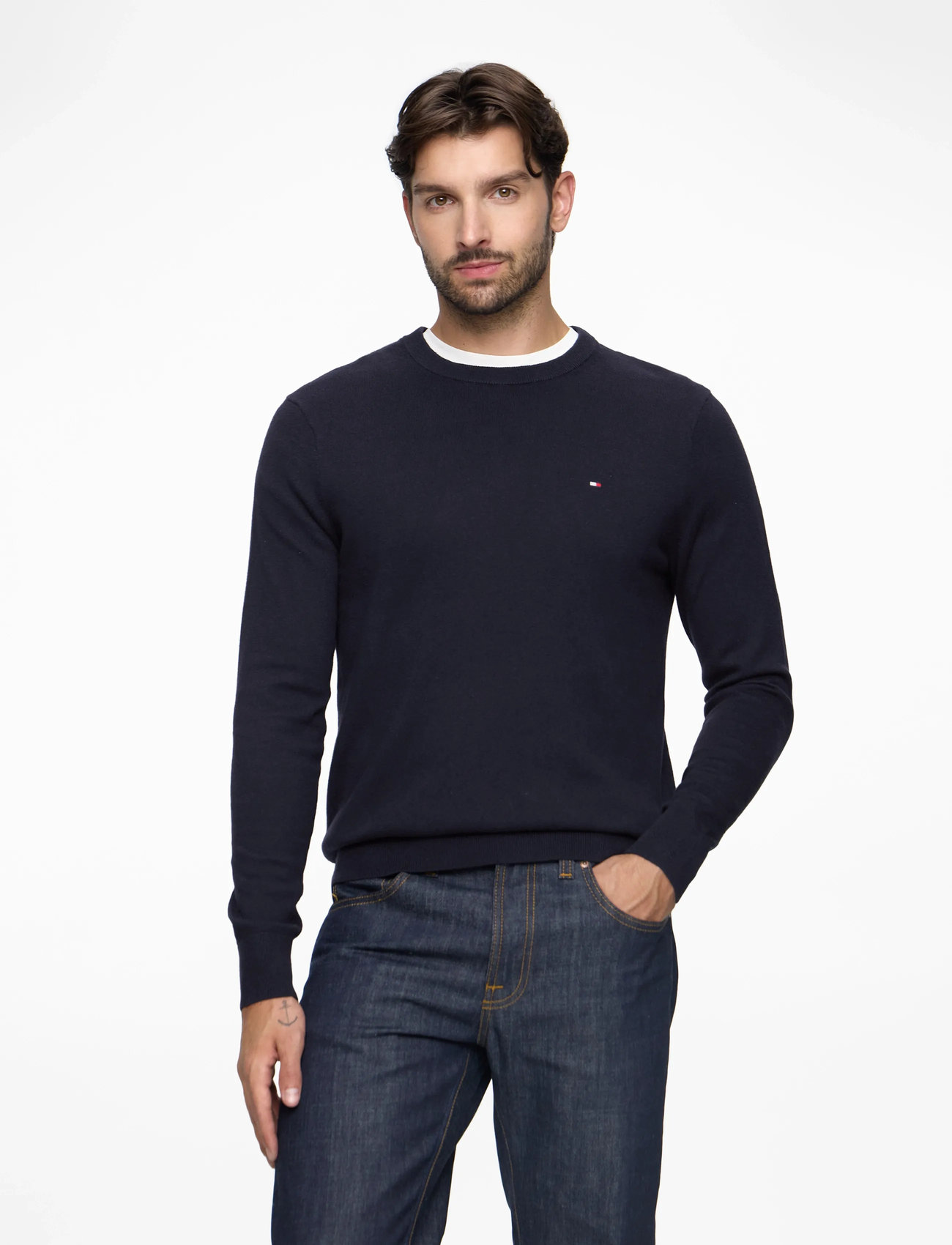 Tommy Hilfiger - PIMA ORG CTN CASHMERE CREW NECK - rund hals - desert sky - 0