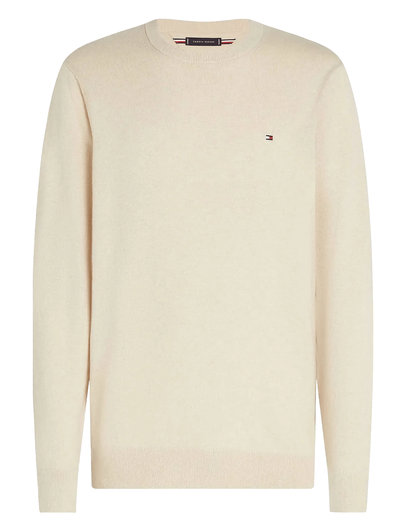 PIMA ORG CTN CASHMERE CREW NECK - HEATHERED OATMILK