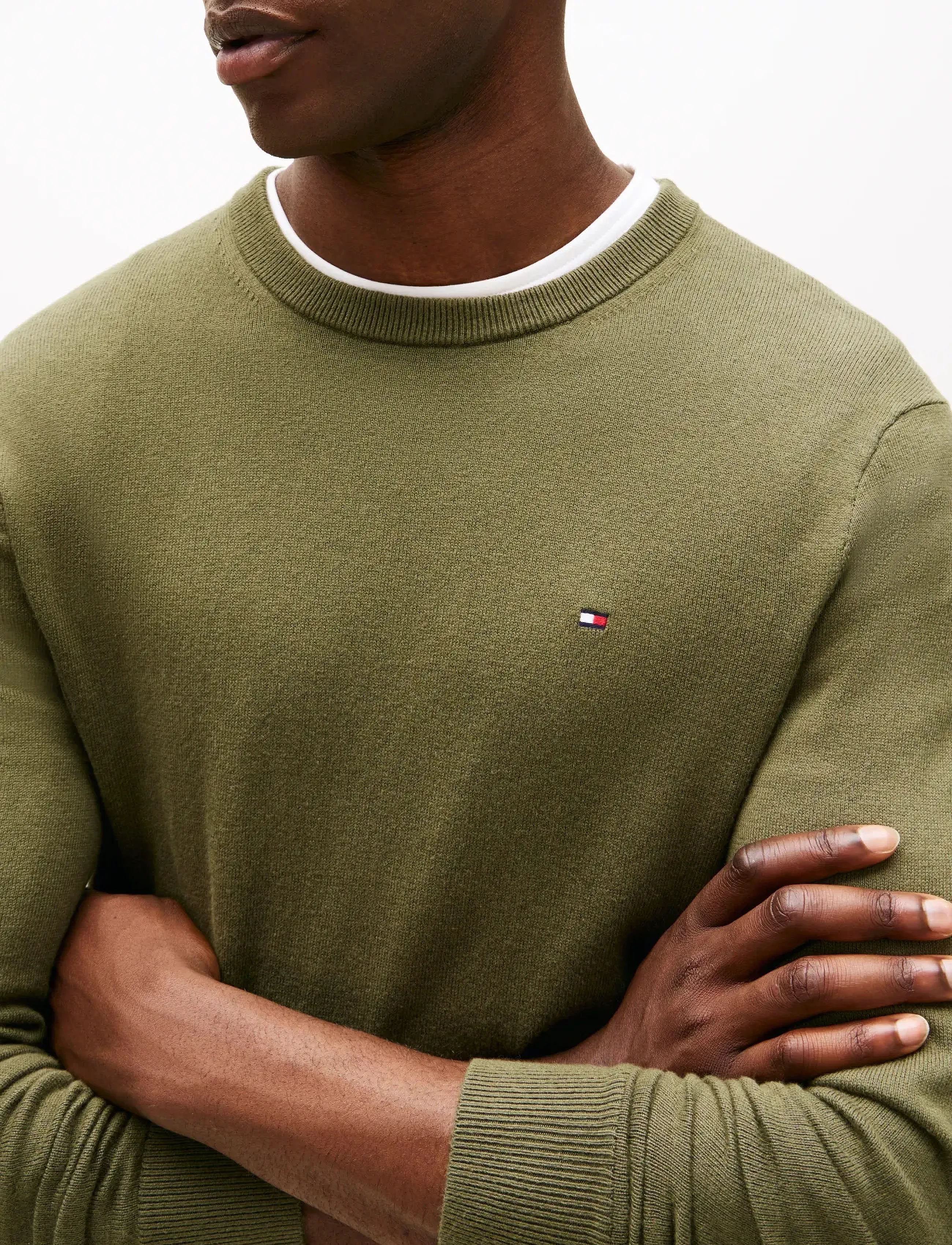 Tommy Hilfiger - PIMA ORG CTN CASHMERE CREW NECK - rund hals - huntsman green - 4