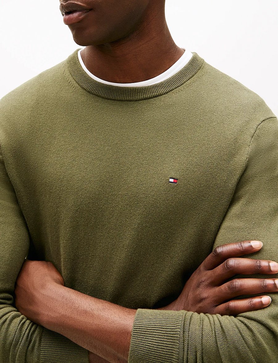 Tommy Hilfiger - PIMA ORG CTN CASHMERE CREW NECK - rund hals - huntsman green - 4